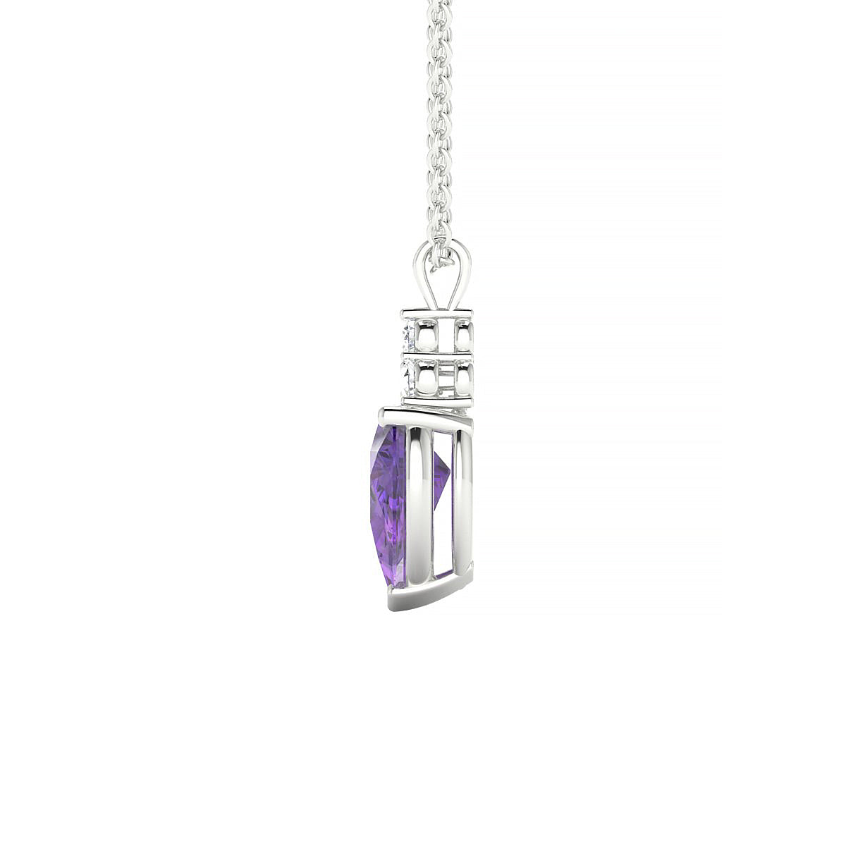 Mirage | 18k White Gold 8 x 6 mm Pear Amethyst Pendant