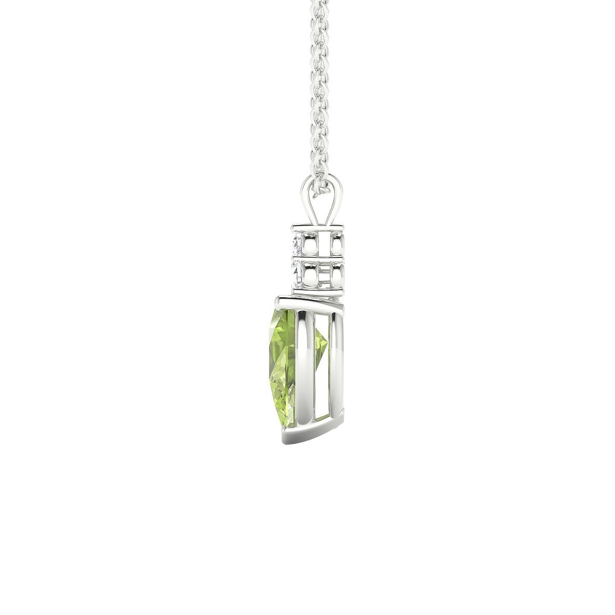 Mirage | 18k White Gold 8 x 6 mm Pear Peridot Pendant