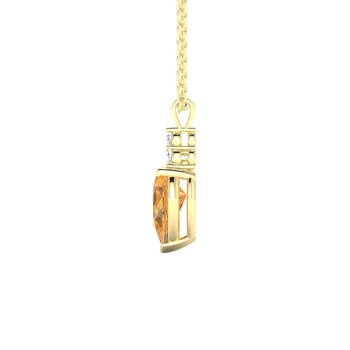 Mirage | 18k Yellow Gold 8 x 6 mm Pear Citrine Pendant