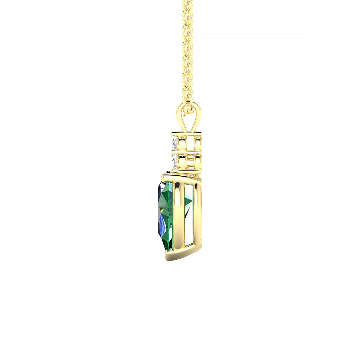 Mirage | 18k Yellow Gold 8 x 6 mm Pear Emerald Pendant