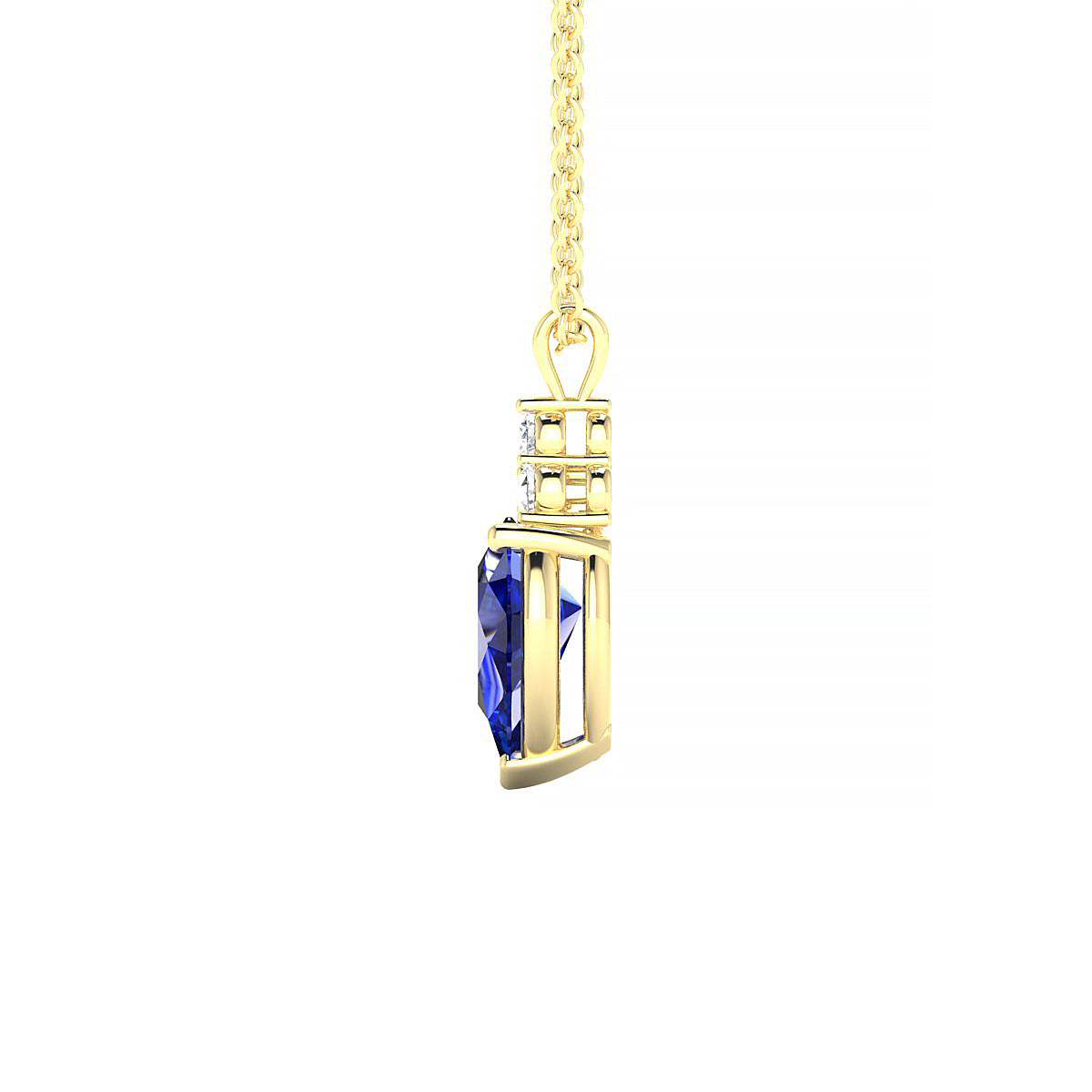 Mirage | 18k Yellow Gold 8 x 6 mm Pear Sapphire Pendant