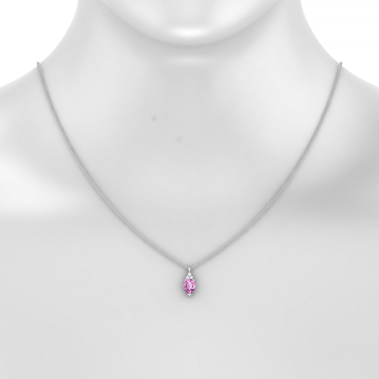 Mirage | 18k White Gold 8 x 6 mm Pear Pink Sapphire Pendant