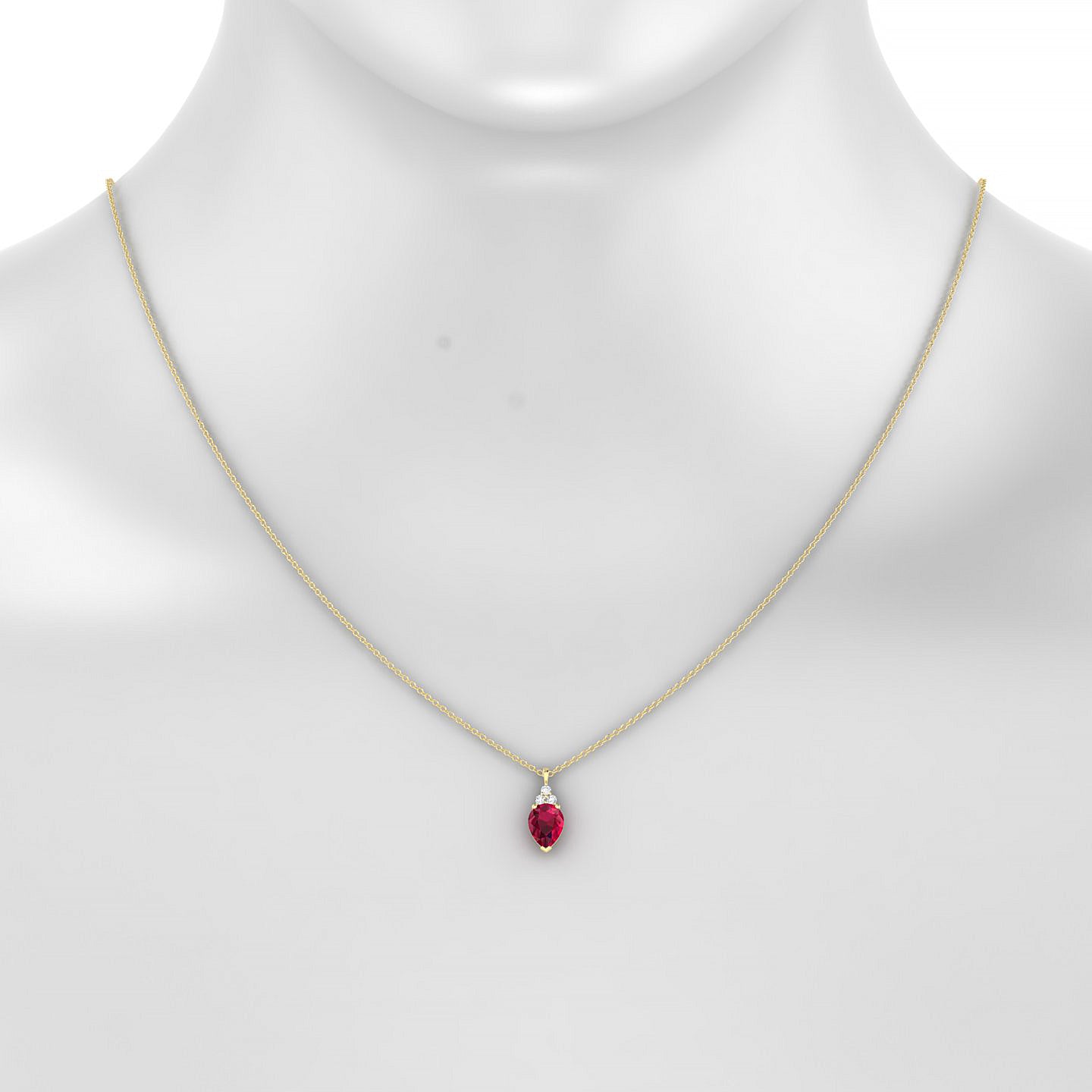 Mirage | 18k Yellow Gold 8 x 6 mm Pear Ruby Pendant