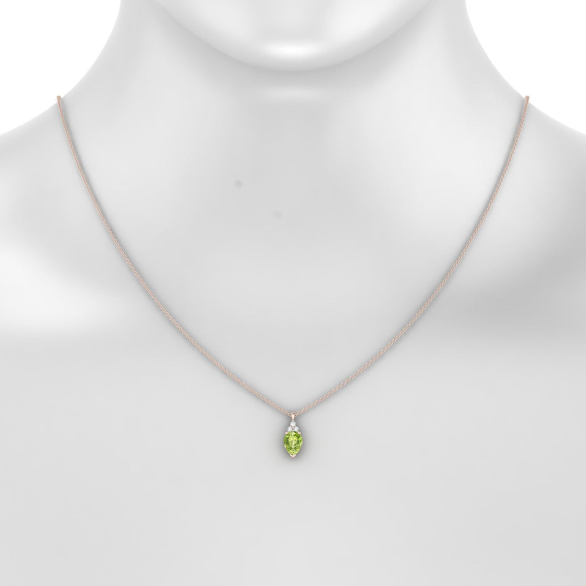 Mirage | 18k Rose Gold 8 x 6 mm Pear Peridot Pendant