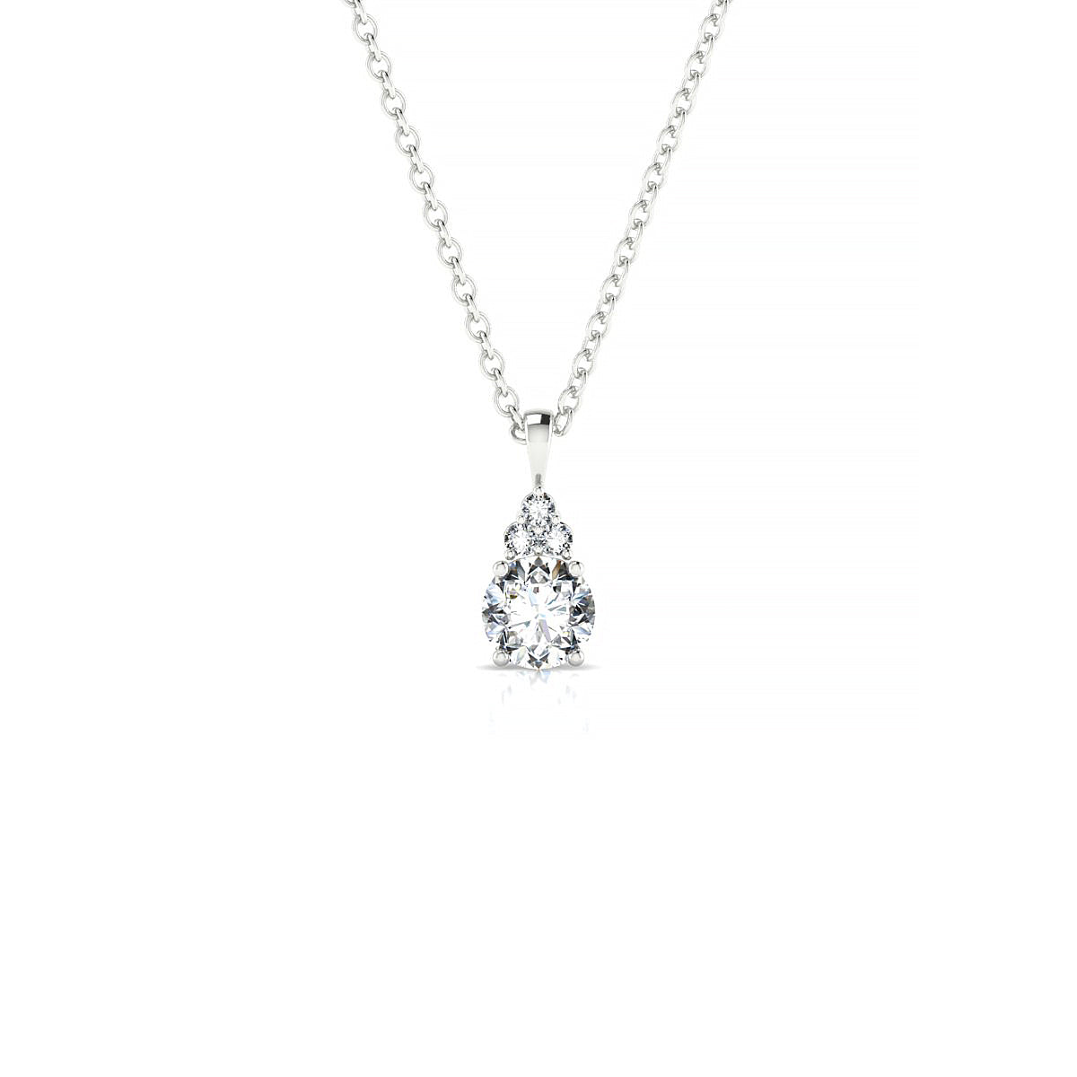 Mirage | 18k White Gold 4.2 mm Round Diamond Pendant