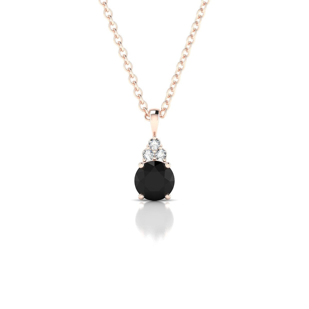 Mirage | 18k Rose Gold 4.5 mm Round Black Diamond Pendant