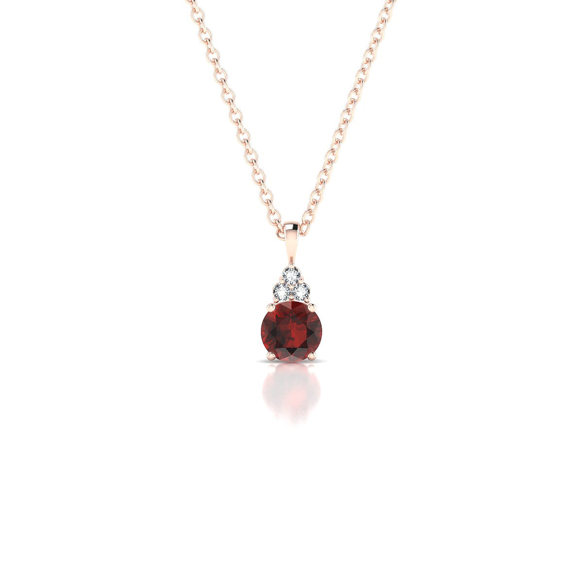 Mirage | 18k Rose Gold 4.5 mm Round Garnet Pendant