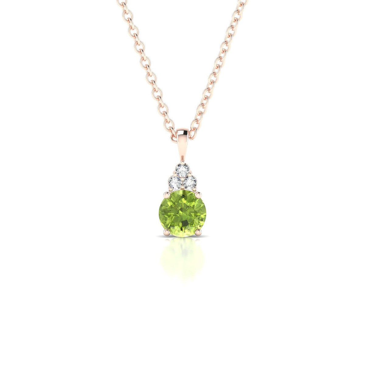 Mirage | 18k Rose Gold 4.5 mm Round Peridot Pendant