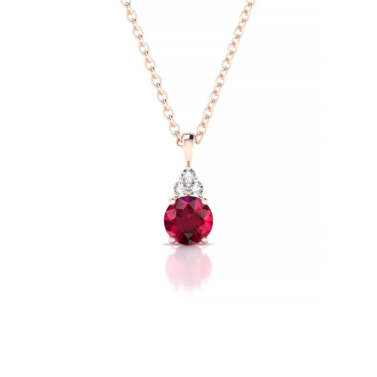 Mirage | 18k Rose Gold 4.5 mm Round Ruby Pendant