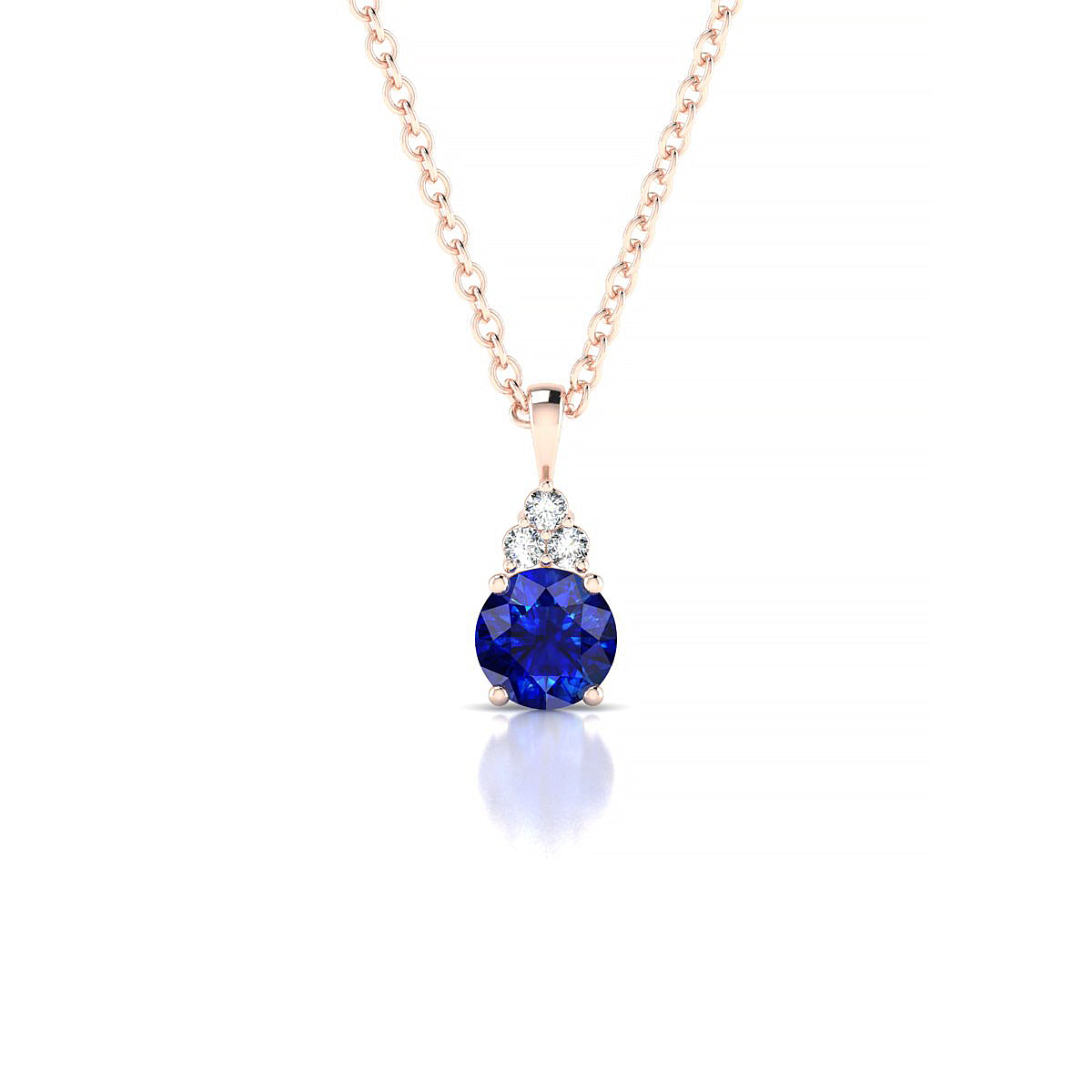 Mirage | 18k Rose Gold 4.5 mm Round Sapphire Pendant