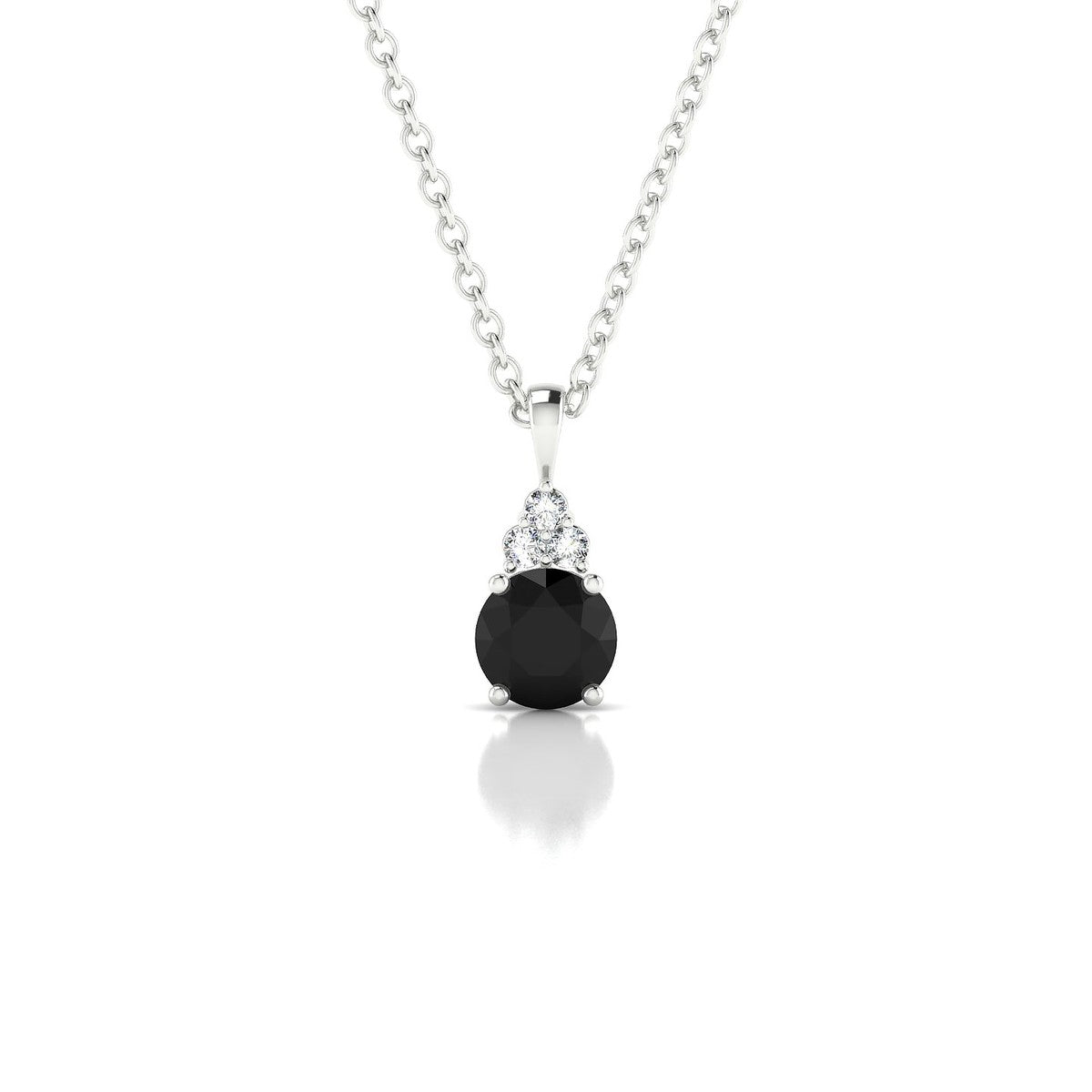 Mirage | 18k White Gold 4.5 mm Round Black Diamond Pendant