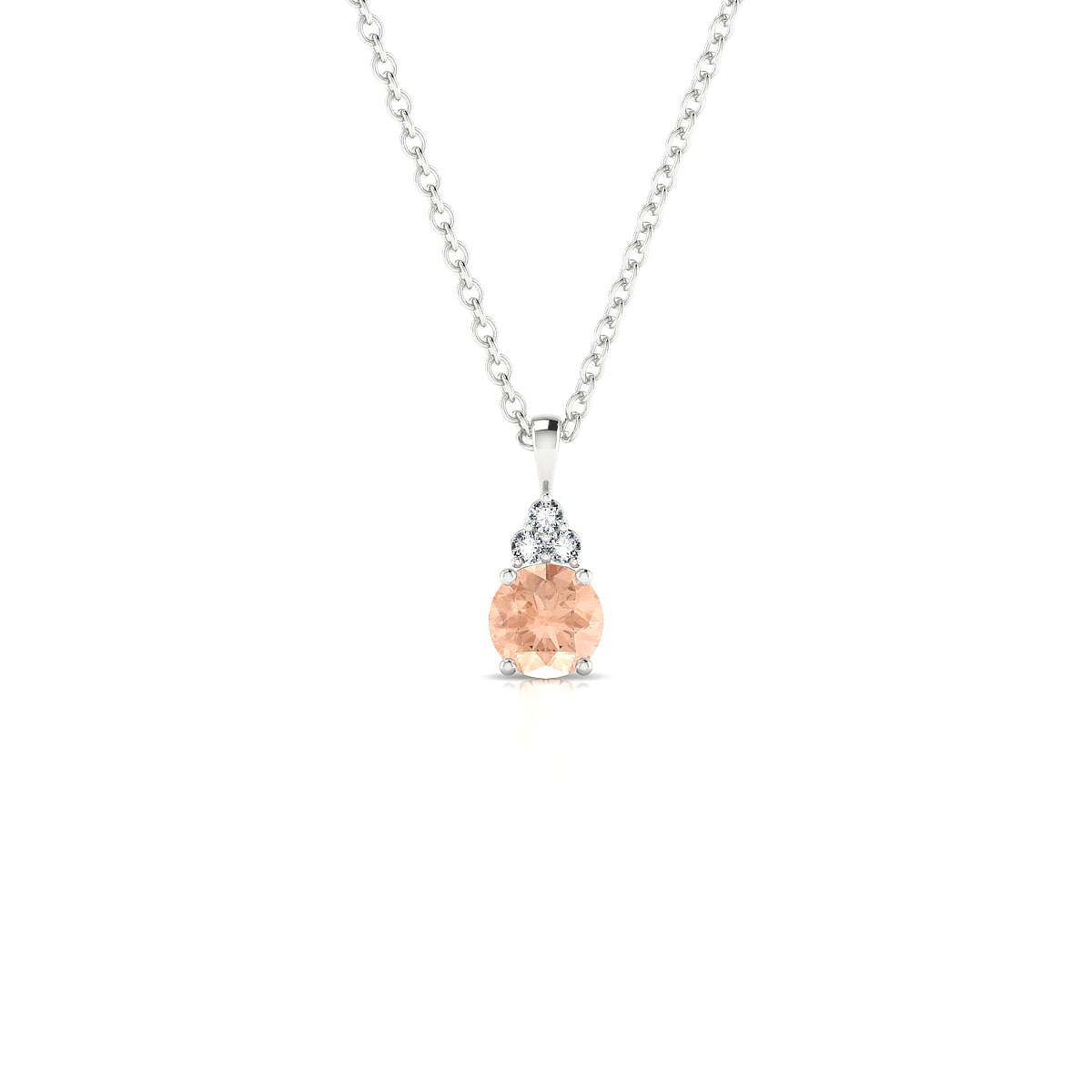 Mirage | 18k White Gold 4.5 mm Round Morganite Pendant