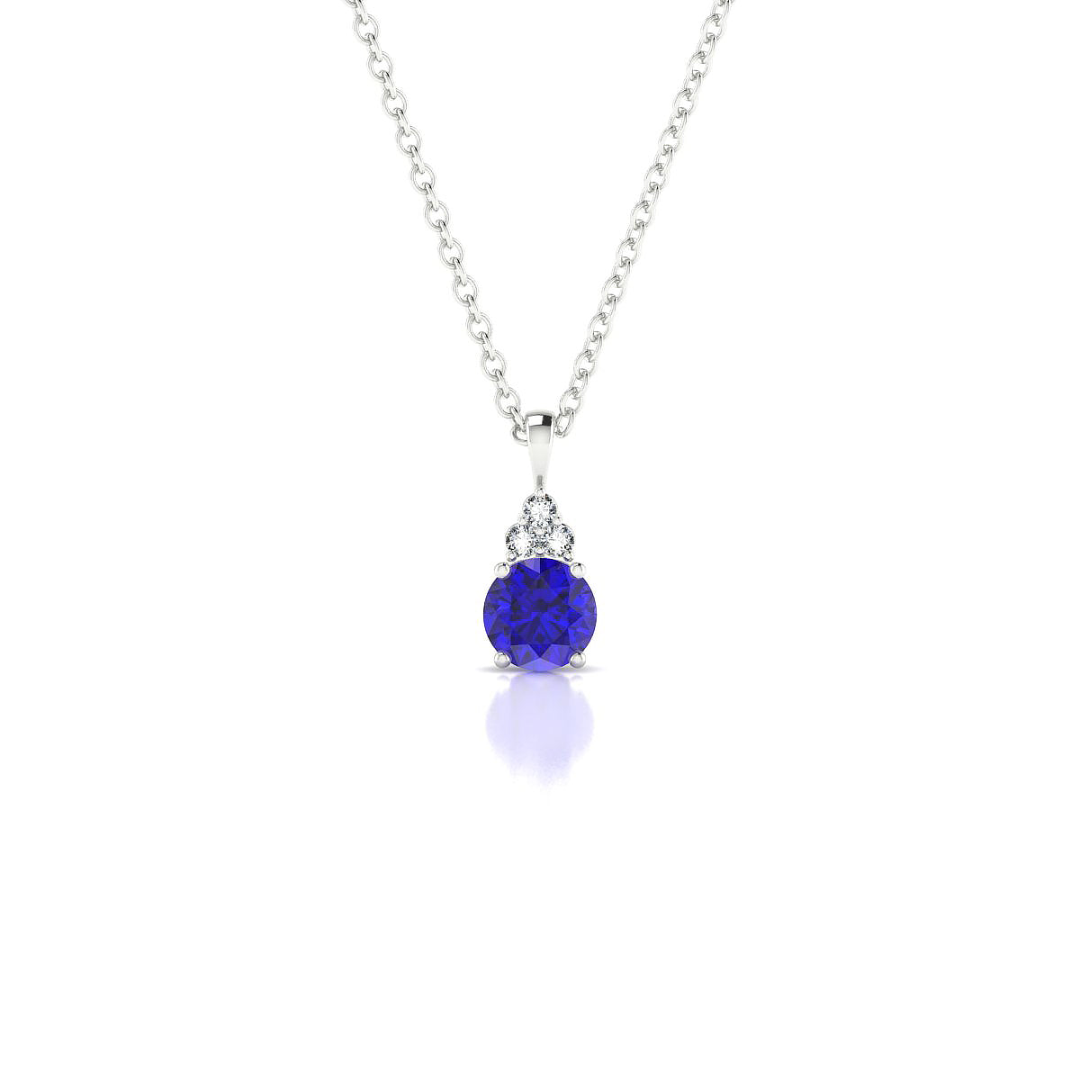 Mirage | 18k White Gold 4.5 mm Round Tanzanite Pendant
