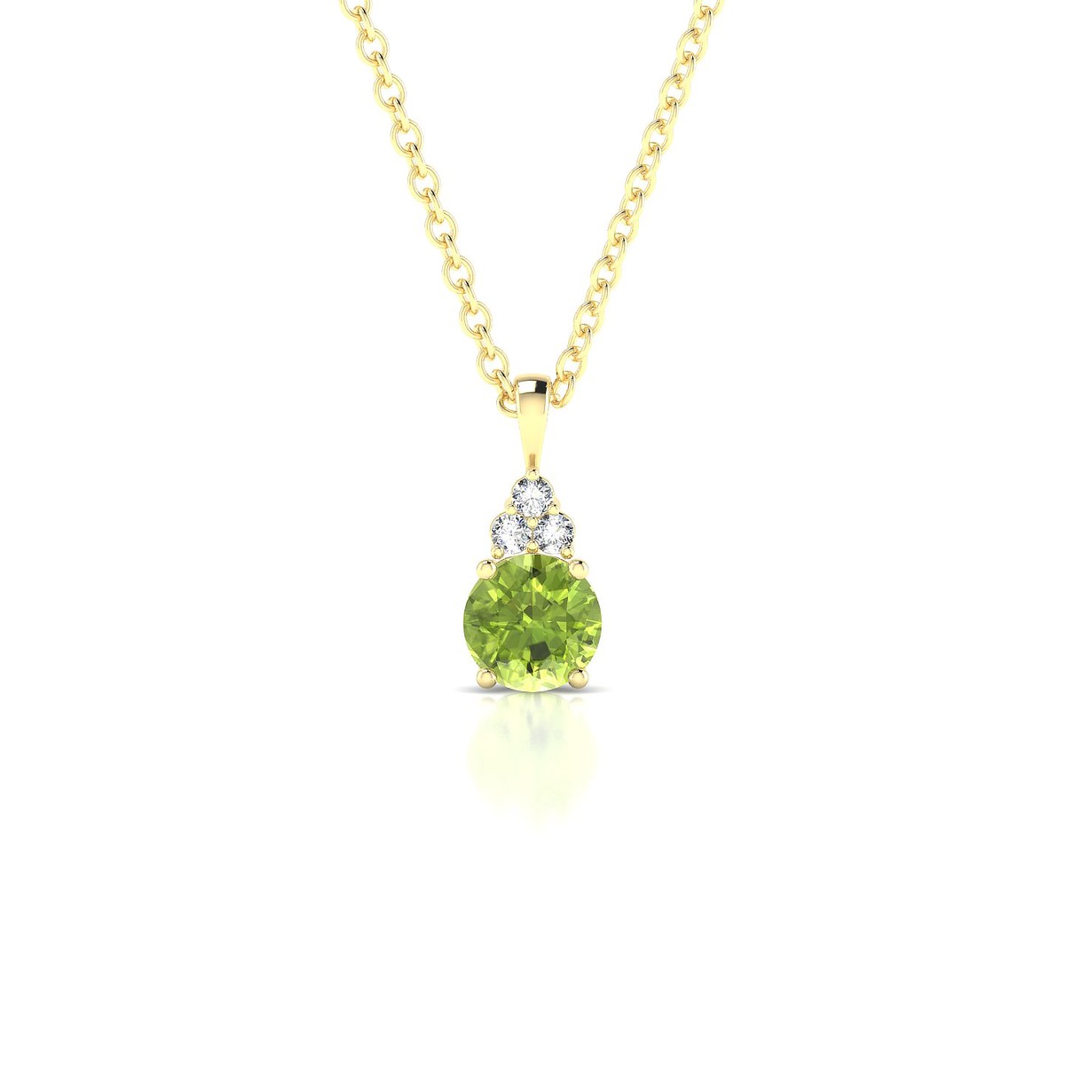 Mirage | 18k Yellow Gold 4.5 mm Round Peridot Pendant