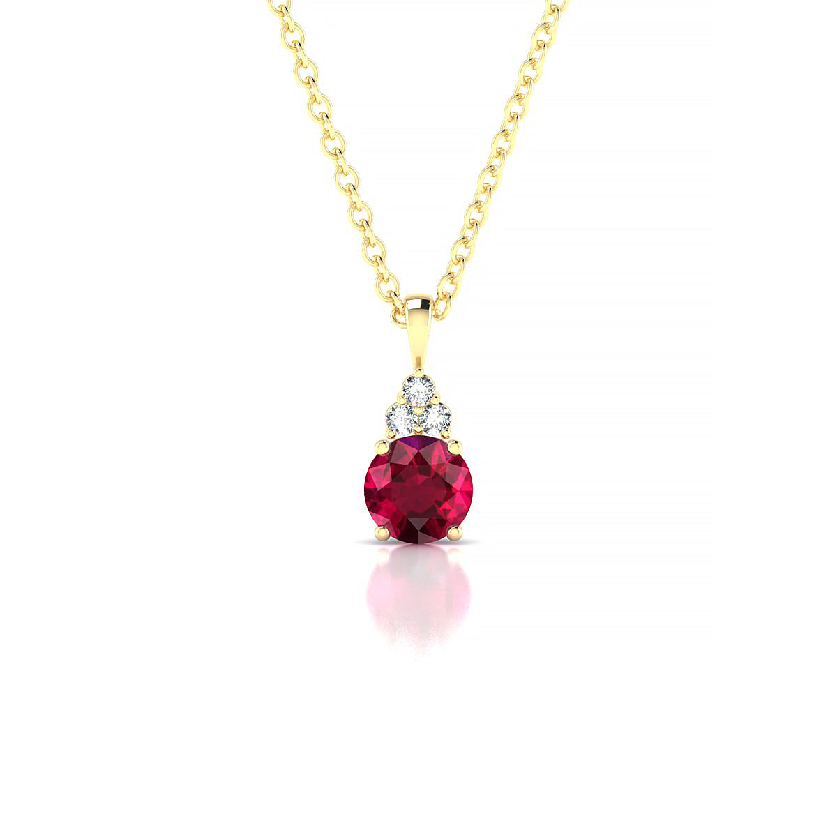 Mirage | 18k Yellow Gold 4.5 mm Round Ruby Pendant