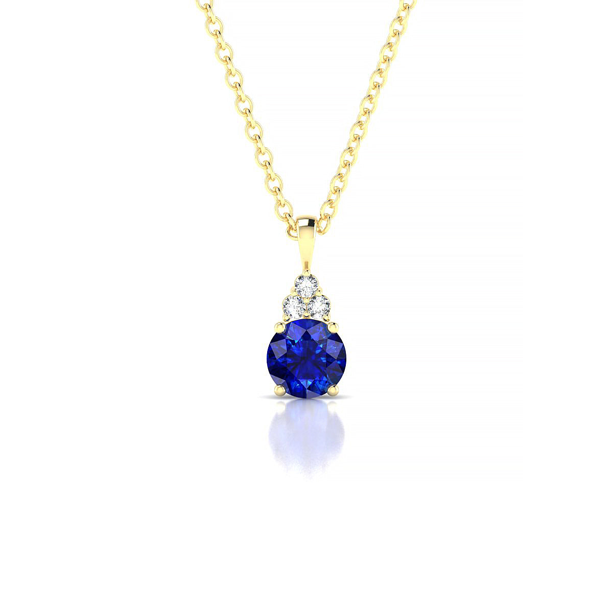 Mirage | 18k Yellow Gold 4.5 mm Round Sapphire Pendant