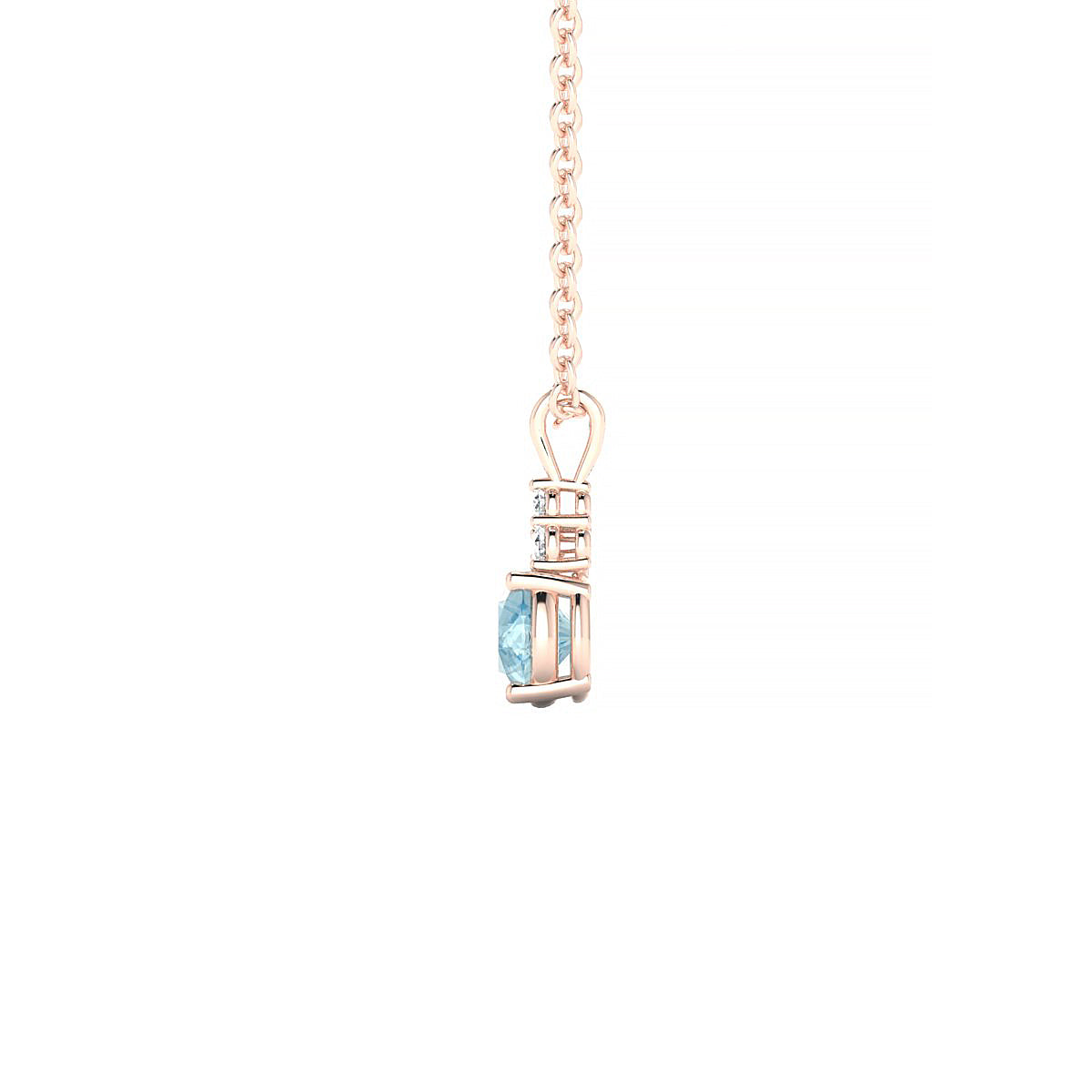 Mirage | 18k Rose Gold 4.5 mm Round Aquamarine Pendant