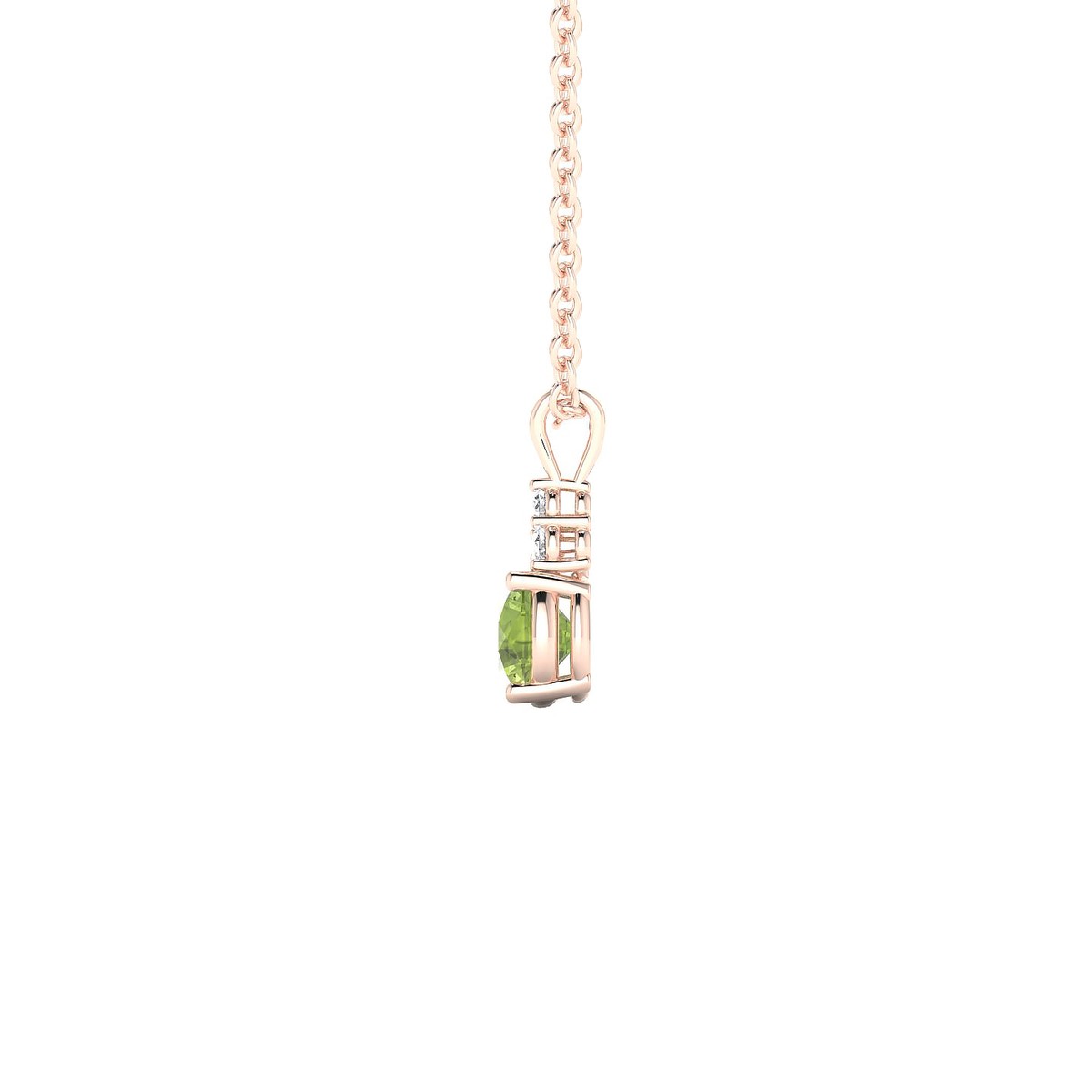 Mirage | 18k Rose Gold 4.5 mm Round Peridot Pendant