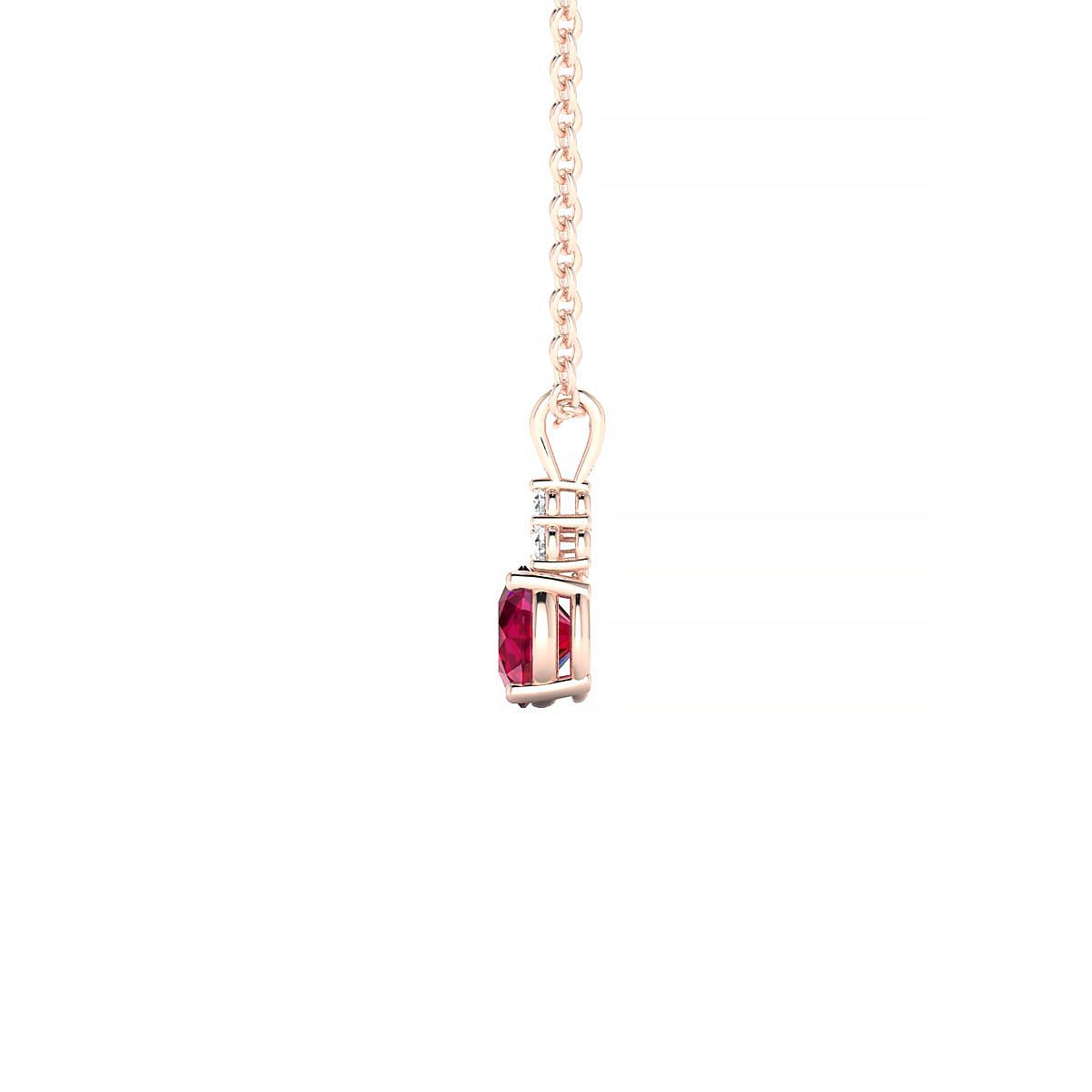 Mirage | 18k Rose Gold 4.5 mm Round Ruby Pendant