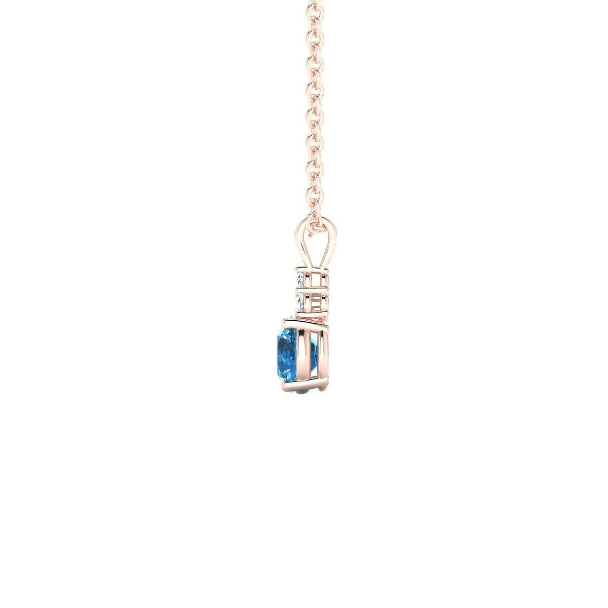 Mirage | 18k Rose Gold 4.5 mm Round Topaz Pendant