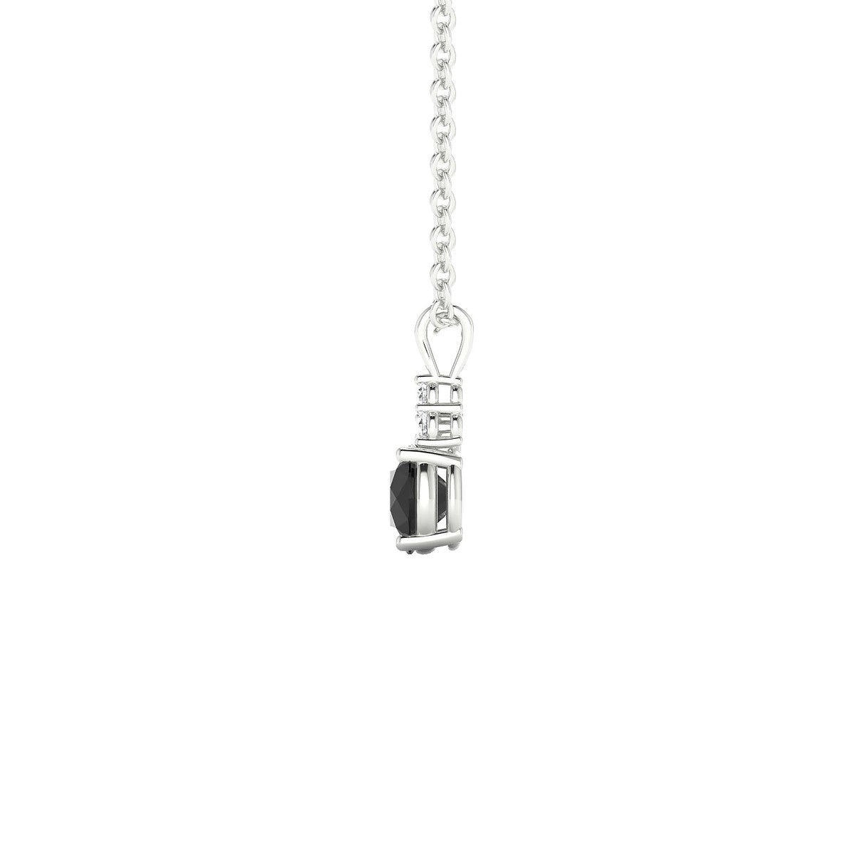 Mirage | 18k White Gold 4.5 mm Round Black Diamond Pendant