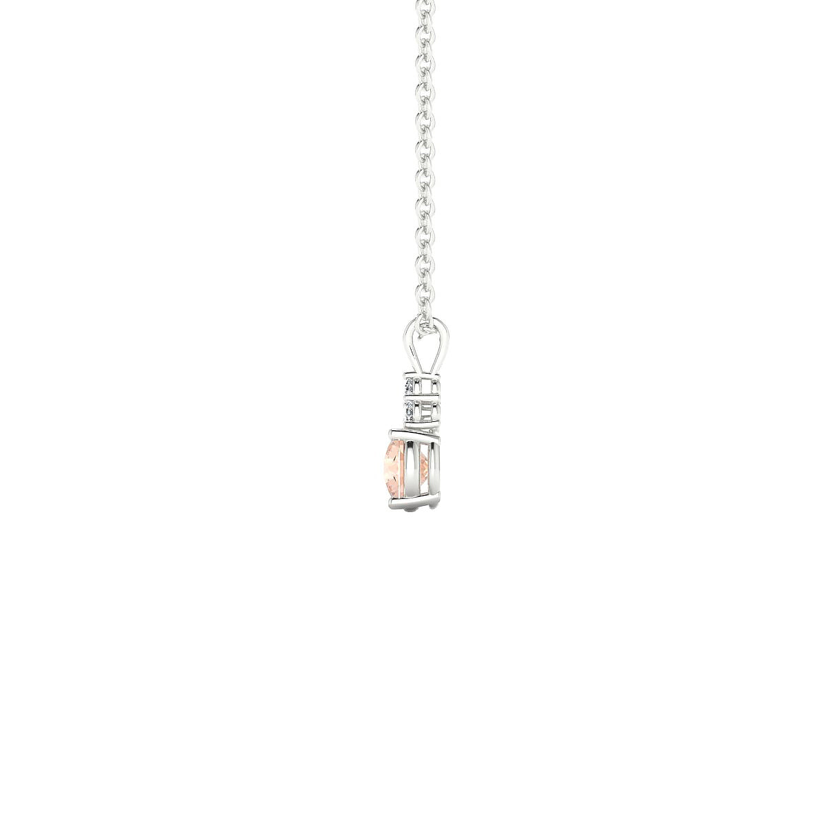 Mirage | 18k White Gold 4.5 mm Round Morganite Pendant