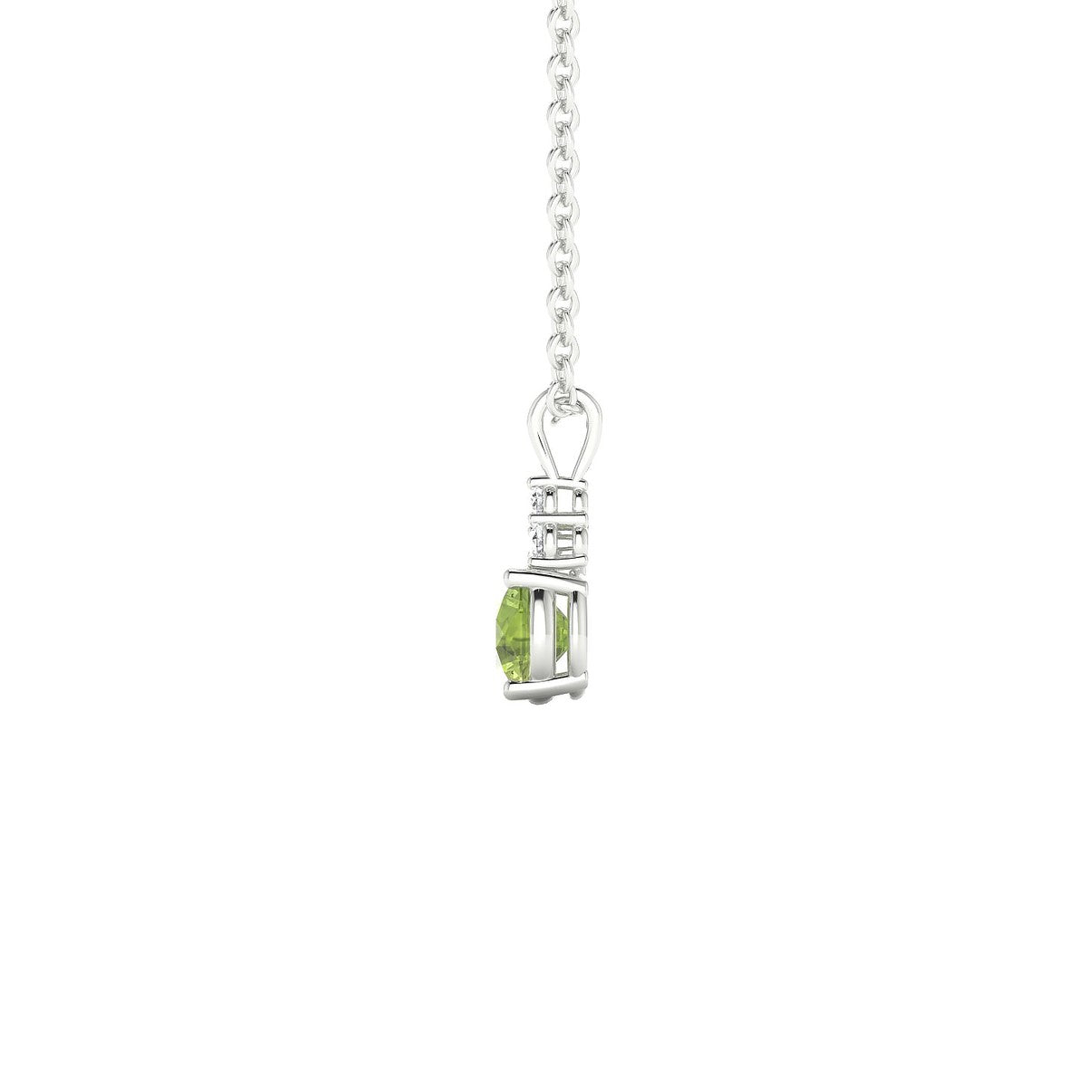 Mirage | 18k White Gold 4.5 mm Round Peridot Pendant