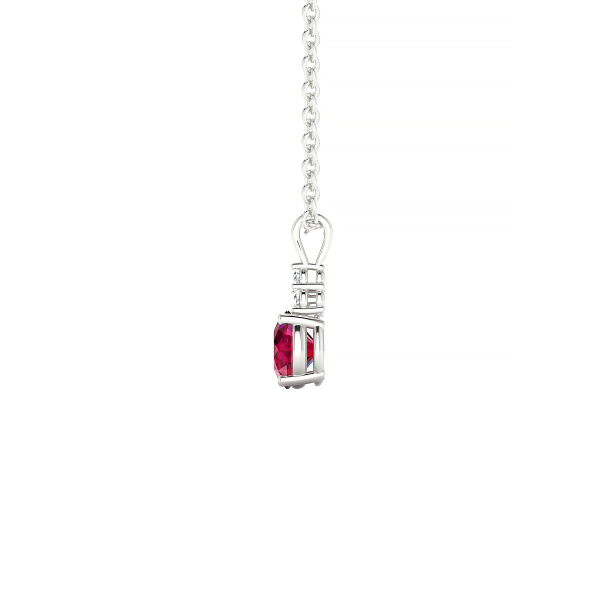 Mirage | 18k White Gold 4.5 mm Round Ruby Pendant