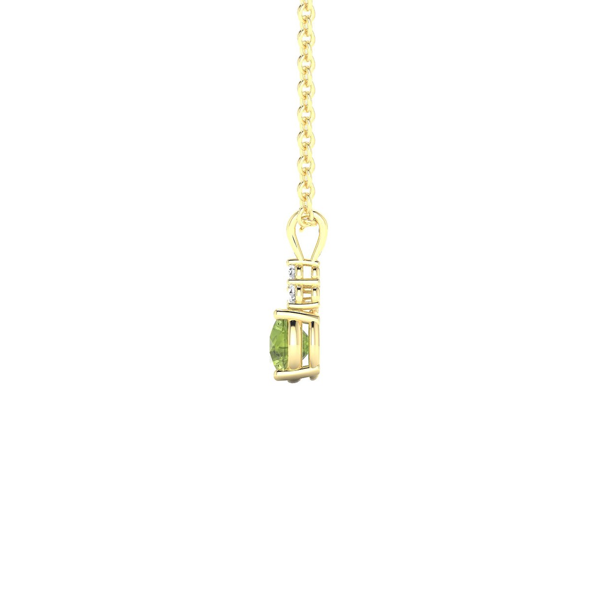 Mirage | 18k Yellow Gold 4.5 mm Round Peridot Pendant