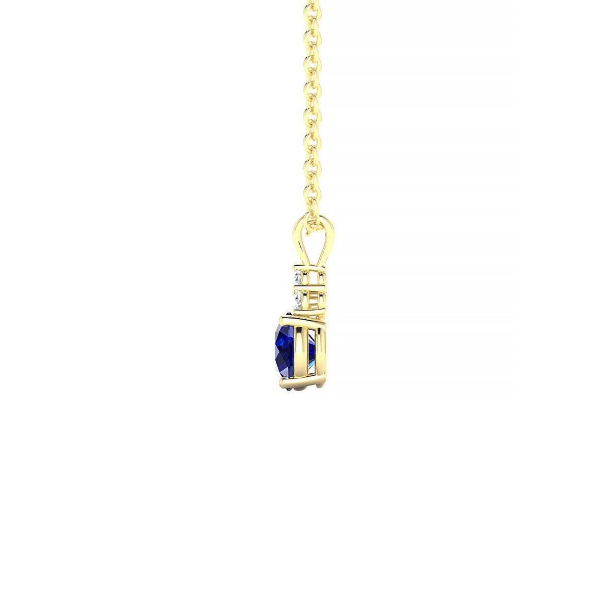Mirage | 18k Yellow Gold 4.5 mm Round Sapphire Pendant