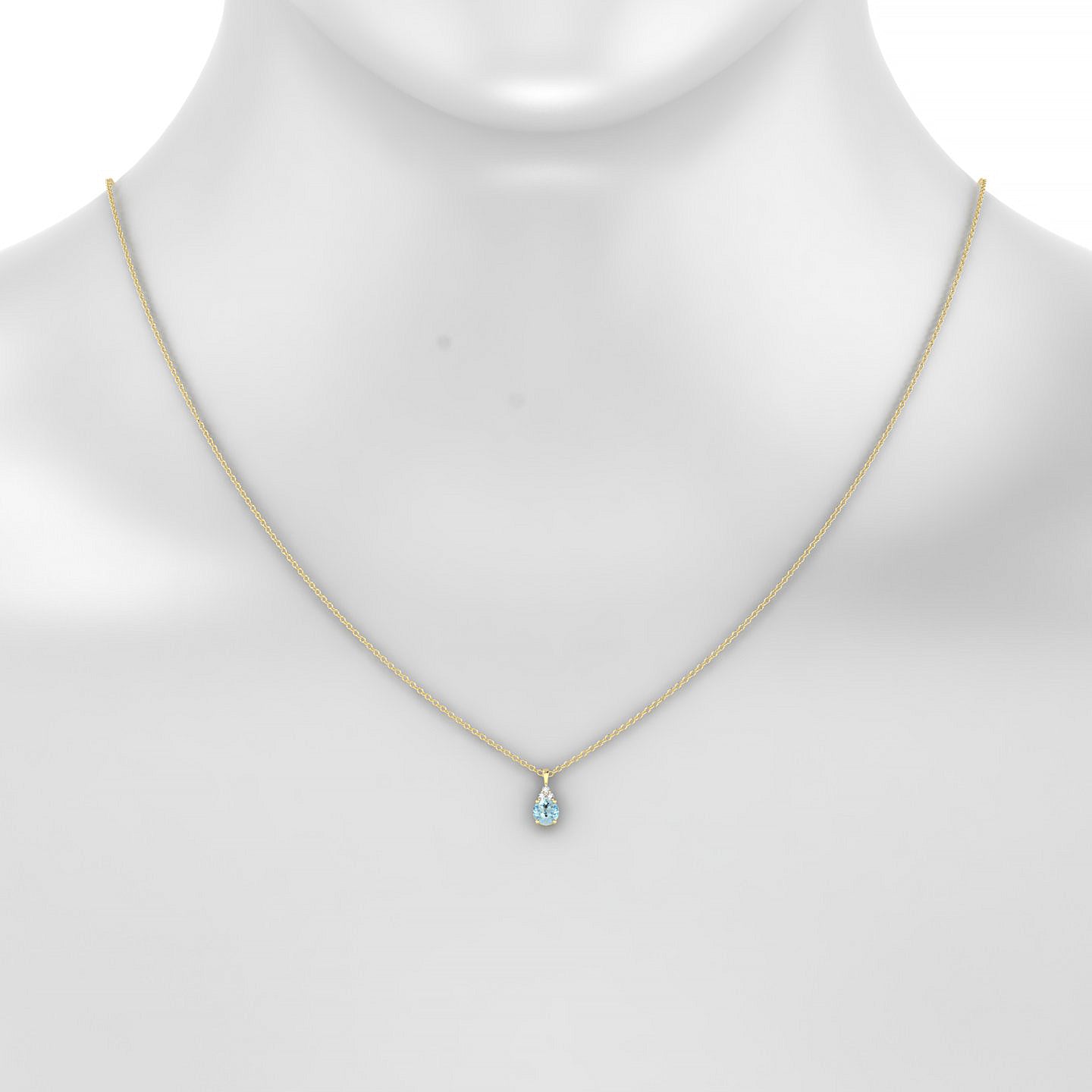 Mirage | 18k Yellow Gold 4.5 mm Round Aquamarine Pendant