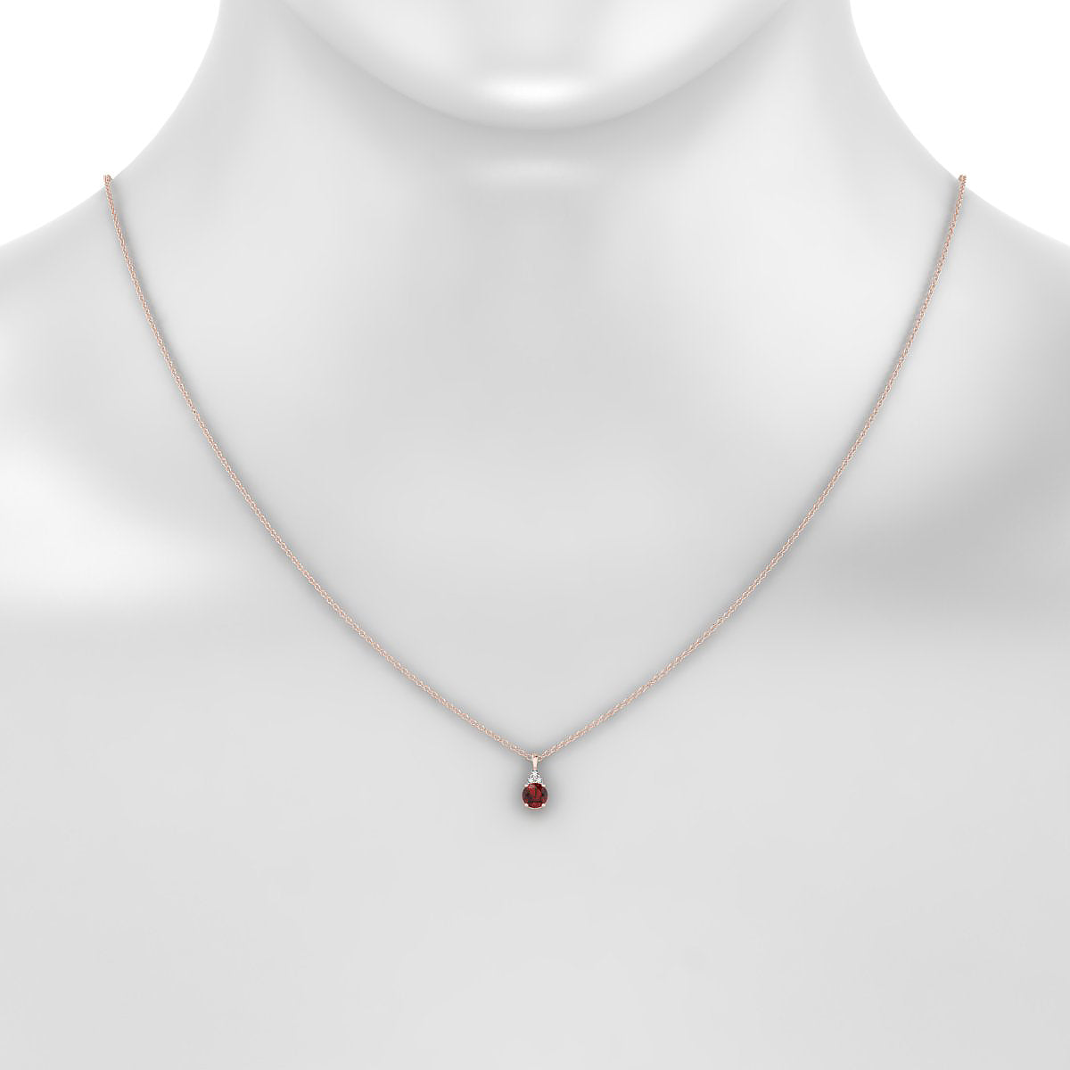 Mirage | 18k Rose Gold 4.5 mm Round Garnet Pendant