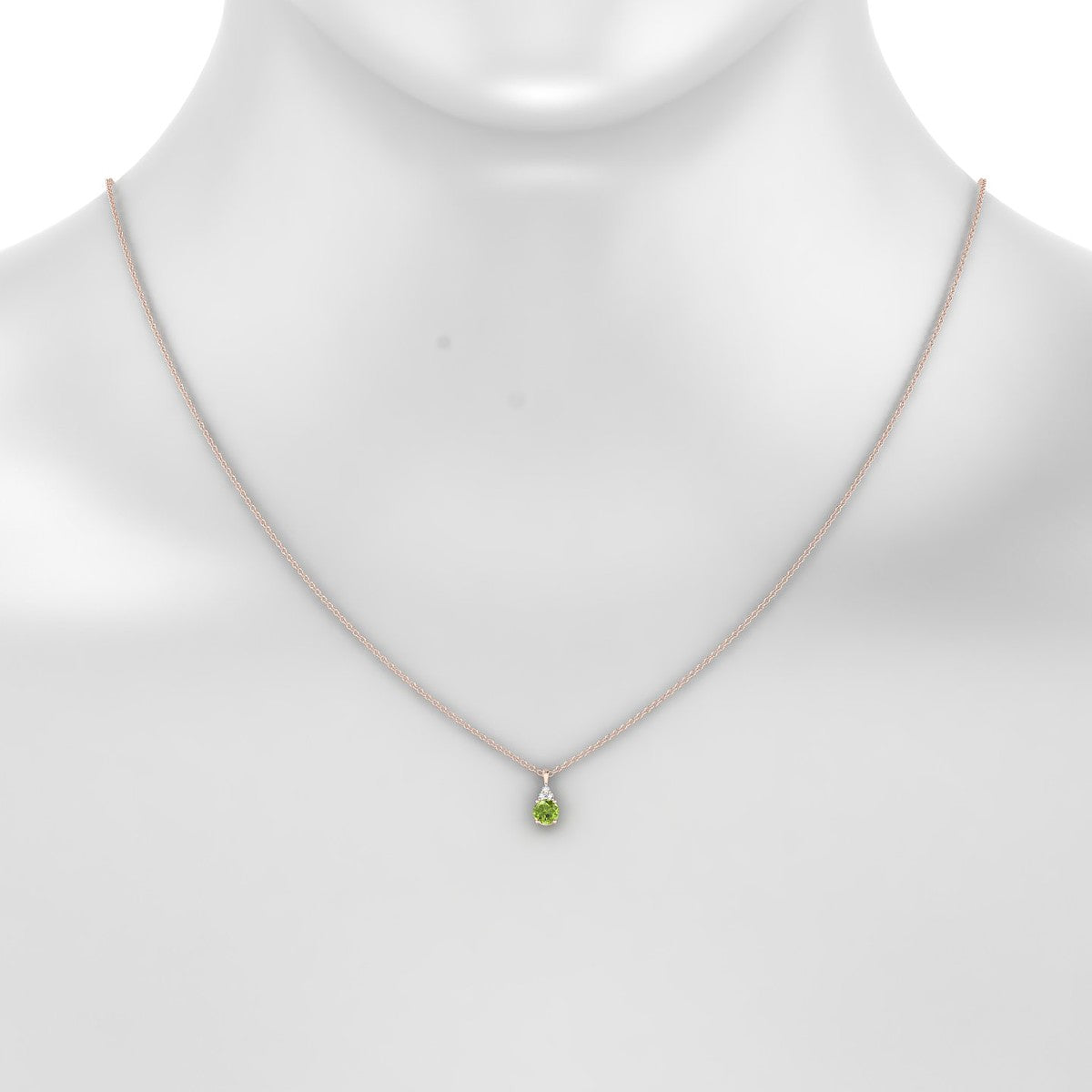 Mirage | 18k Rose Gold 4.5 mm Round Peridot Pendant