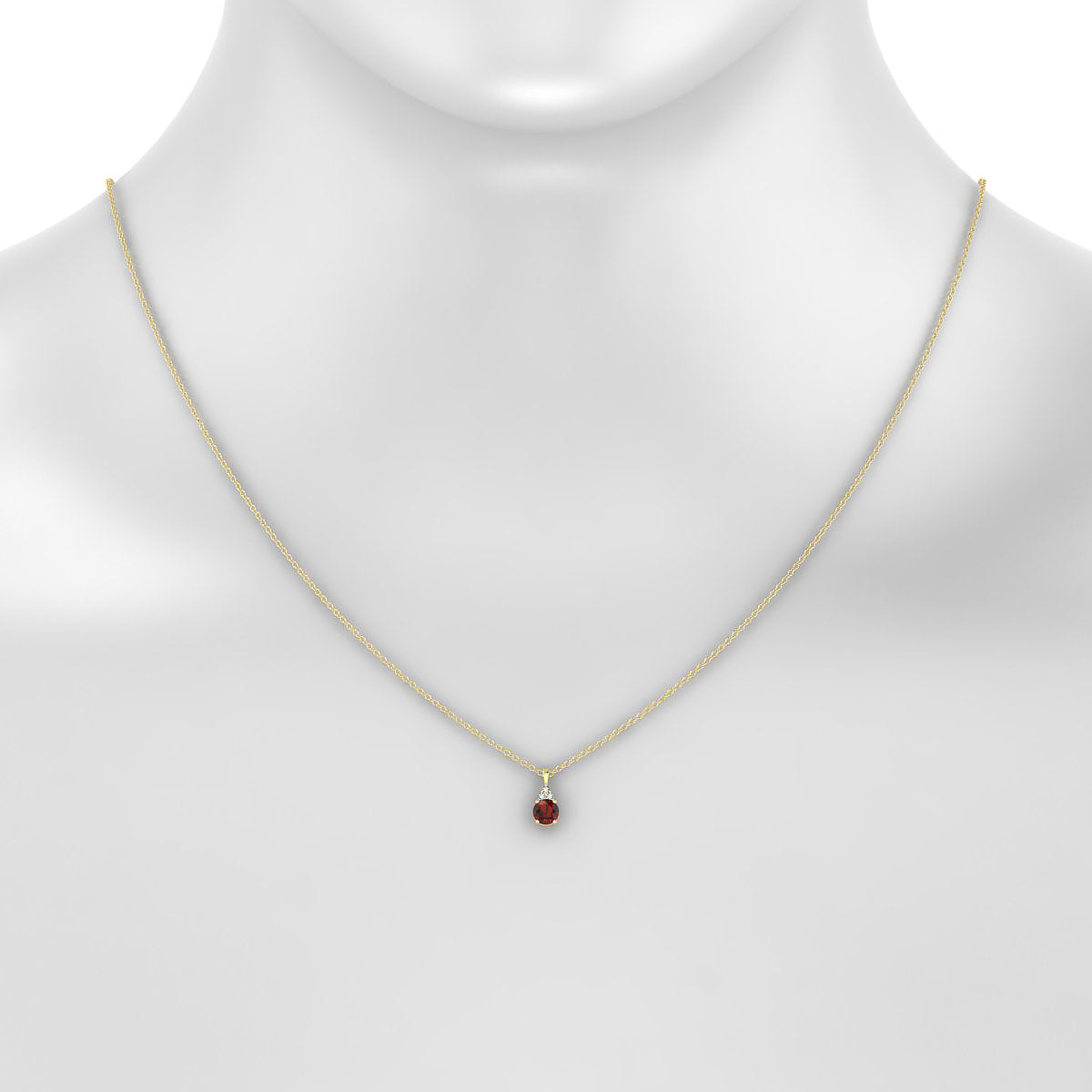 Mirage | 18k Yellow Gold 4.5 mm Round Garnet Pendant