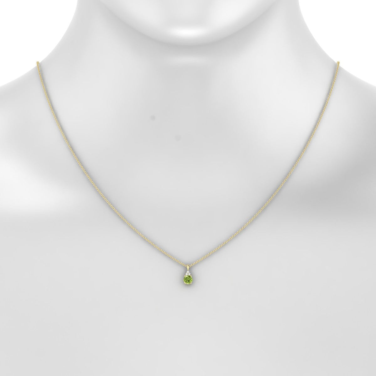Mirage | 18k Yellow Gold 4.5 mm Round Peridot Pendant
