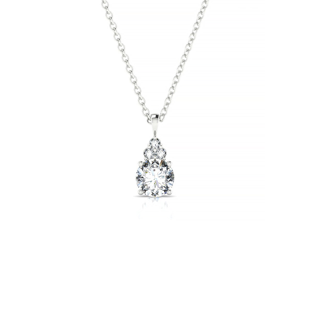 Mirage | 18k White Gold 5.2 mm Round Diamond Pendant