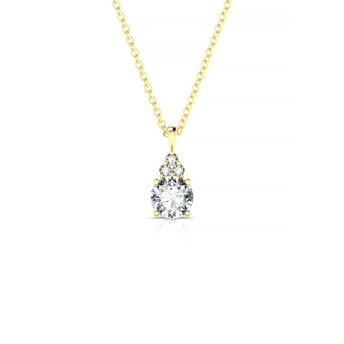 Mirage | 18k Yellow Gold 5.2 mm Round Diamond Pendant