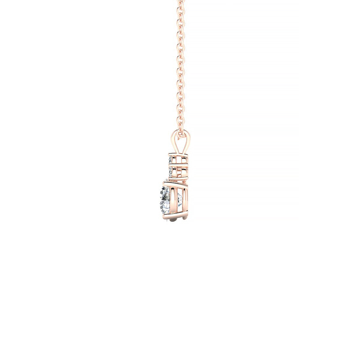 Mirage | 18k Rose Gold 5.2 mm Round Diamond Pendant