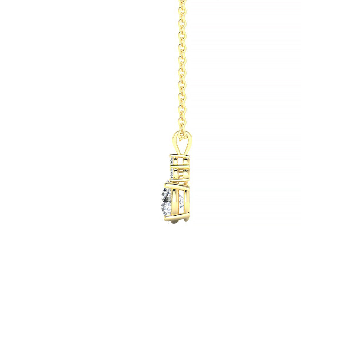 Mirage | 18k Yellow Gold 5.2 mm Round Diamond Pendant