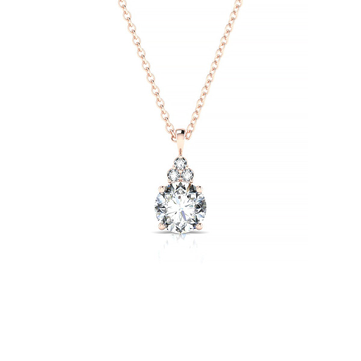 Mirage | 18k Rose Gold 5.7 mm Round Diamond Pendant