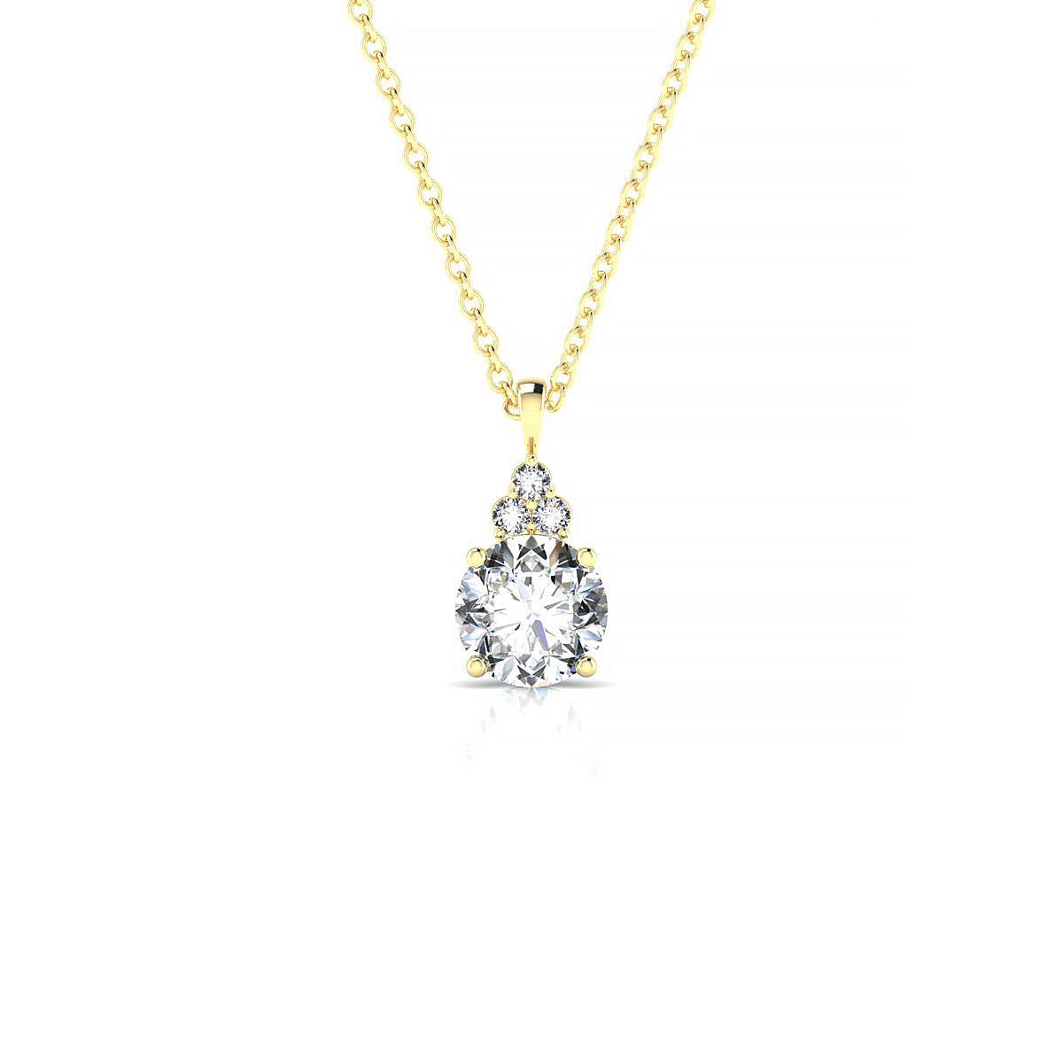 Mirage | 18k Yellow Gold 5.7 mm Round Diamond Pendant