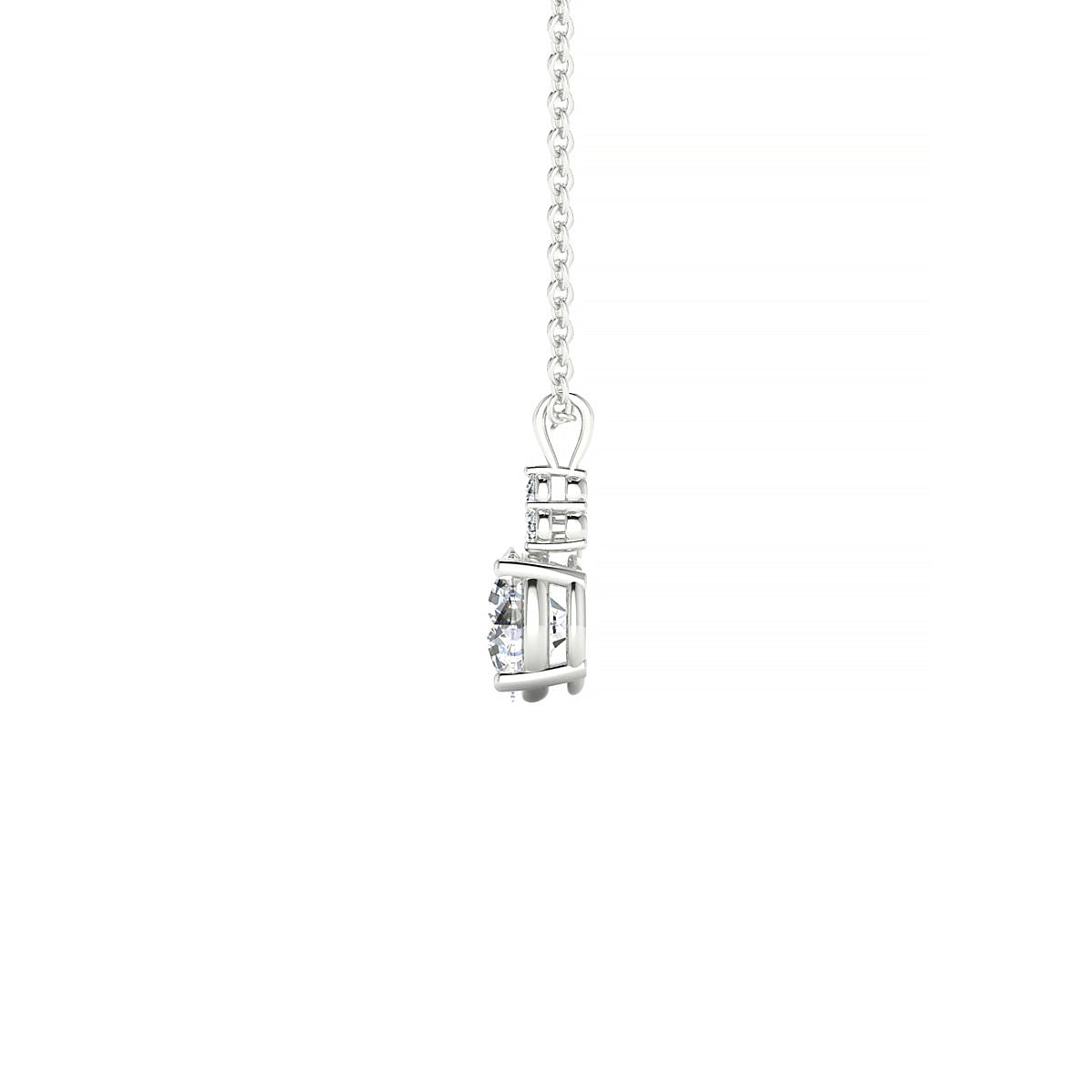 Mirage | 18k White Gold 5.7 mm Round Diamond Pendant