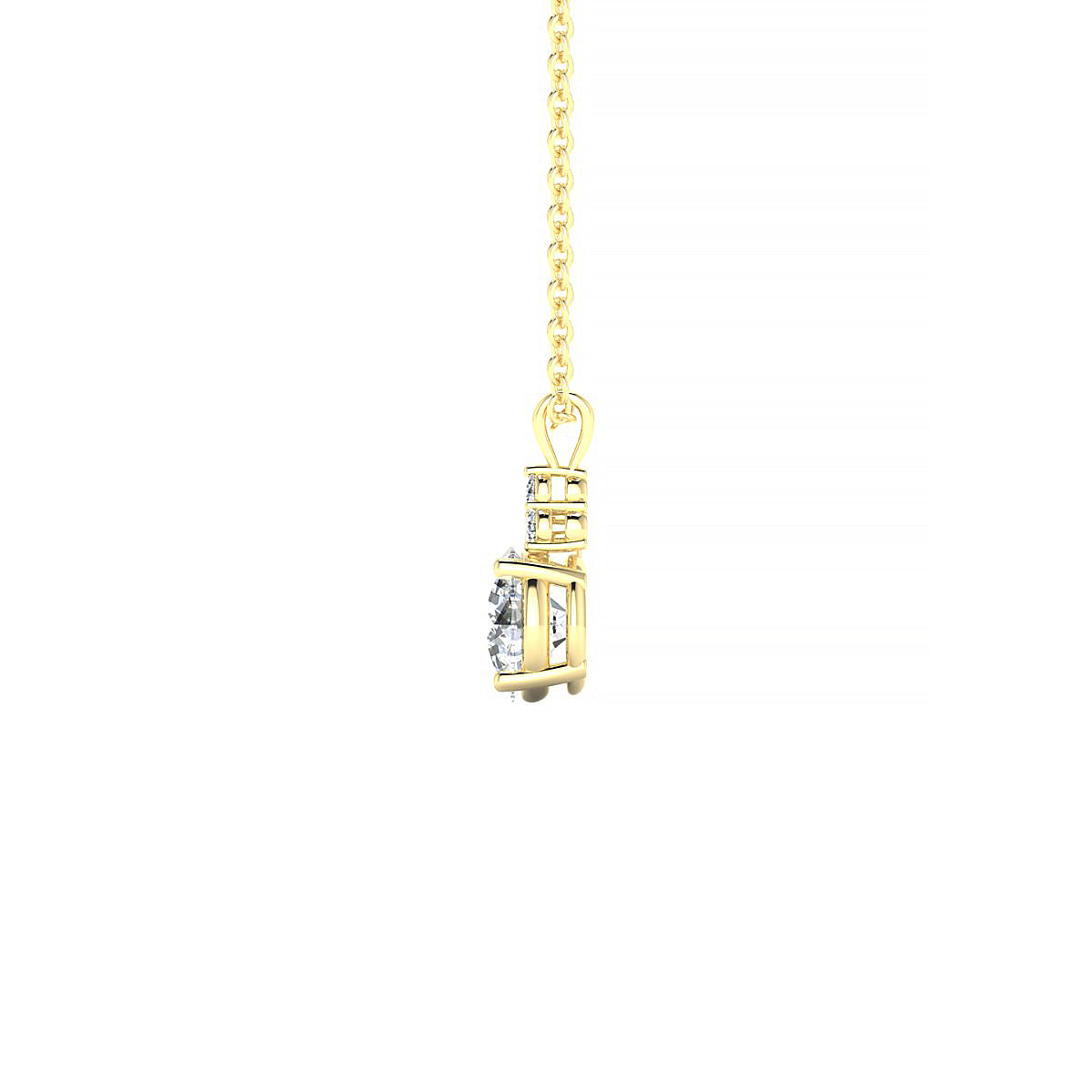 Mirage | 18k Yellow Gold 5.7 mm Round Diamond Pendant