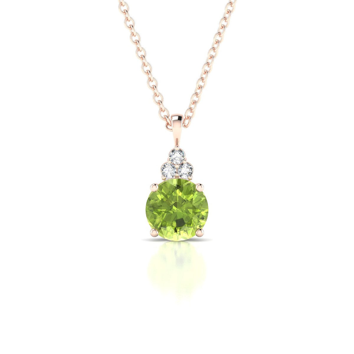Mirage | 18k Rose Gold 6 mm Round Peridot Pendant