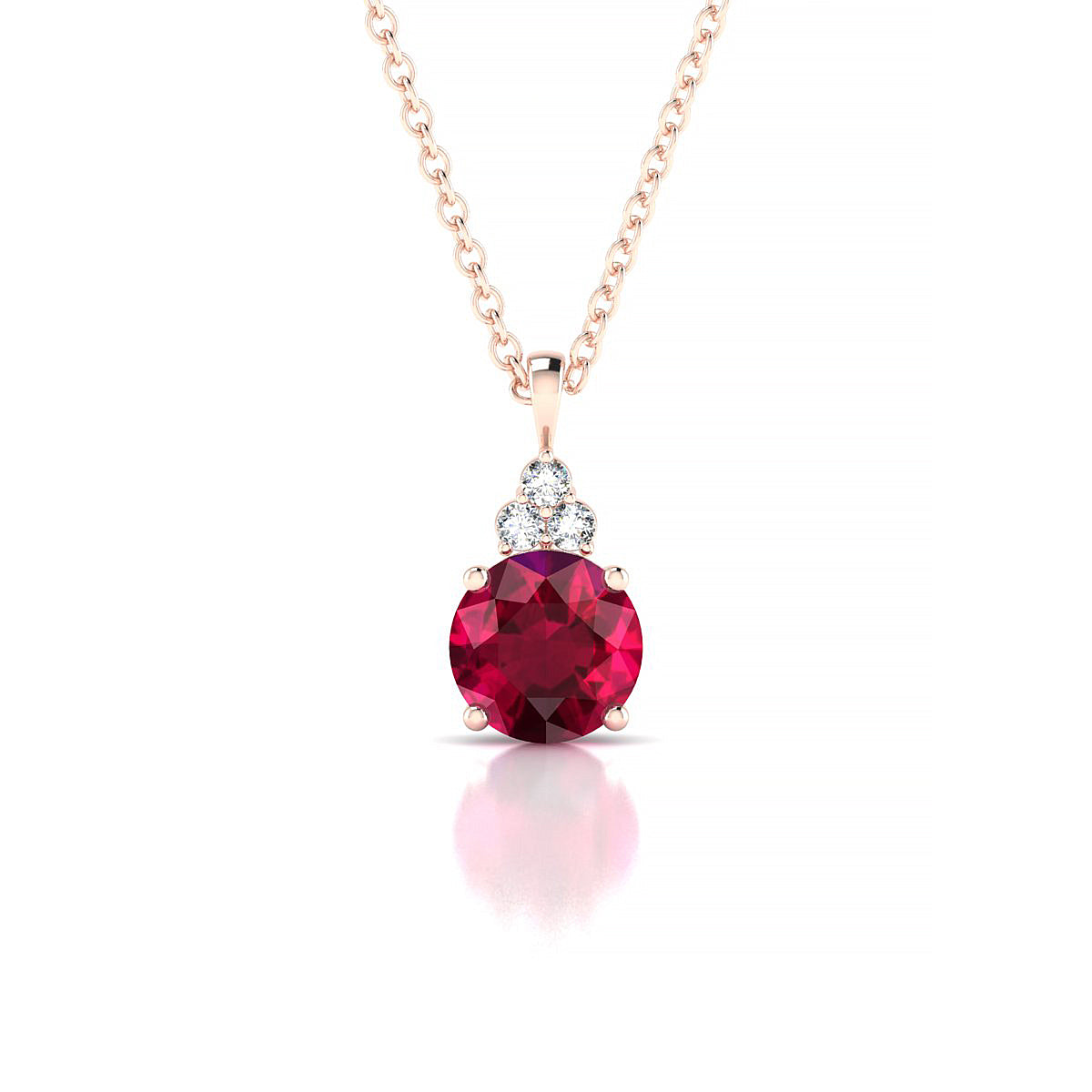 Mirage | 18k Rose Gold 6 mm Round Ruby Pendant