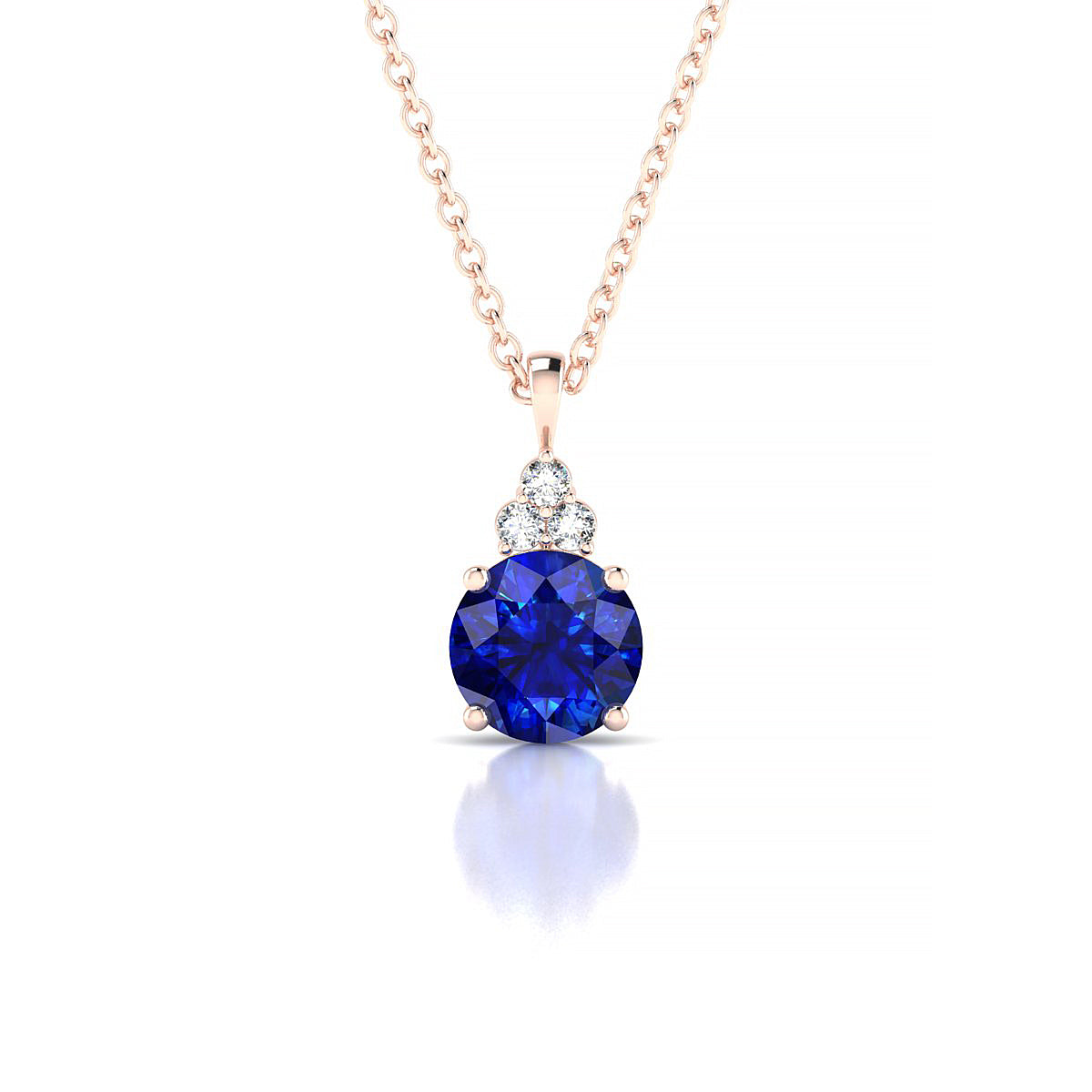 Mirage | 18k Rose Gold 6 mm Round Sapphire Pendant