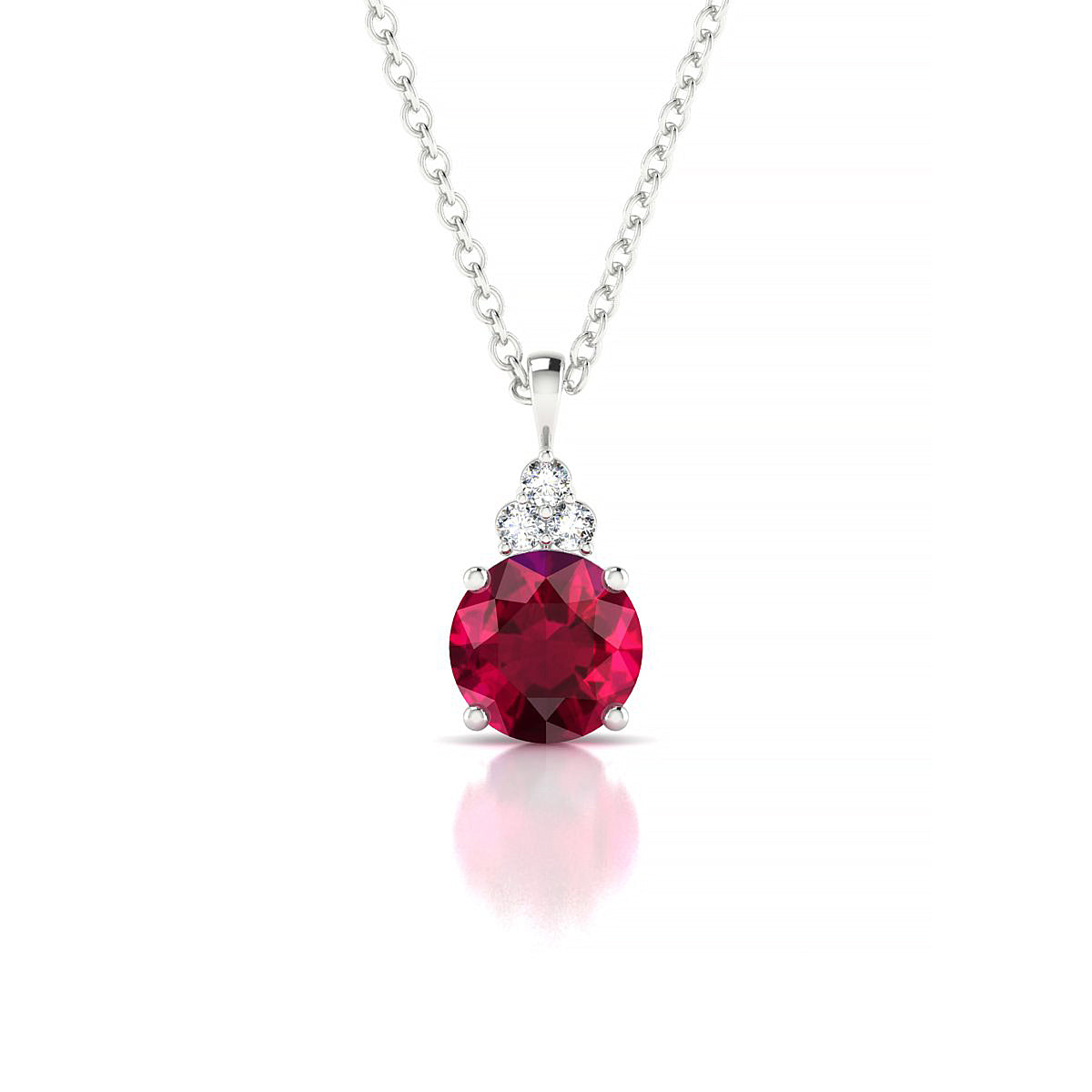 Mirage | 18k White Gold 6 mm Round Ruby Pendant