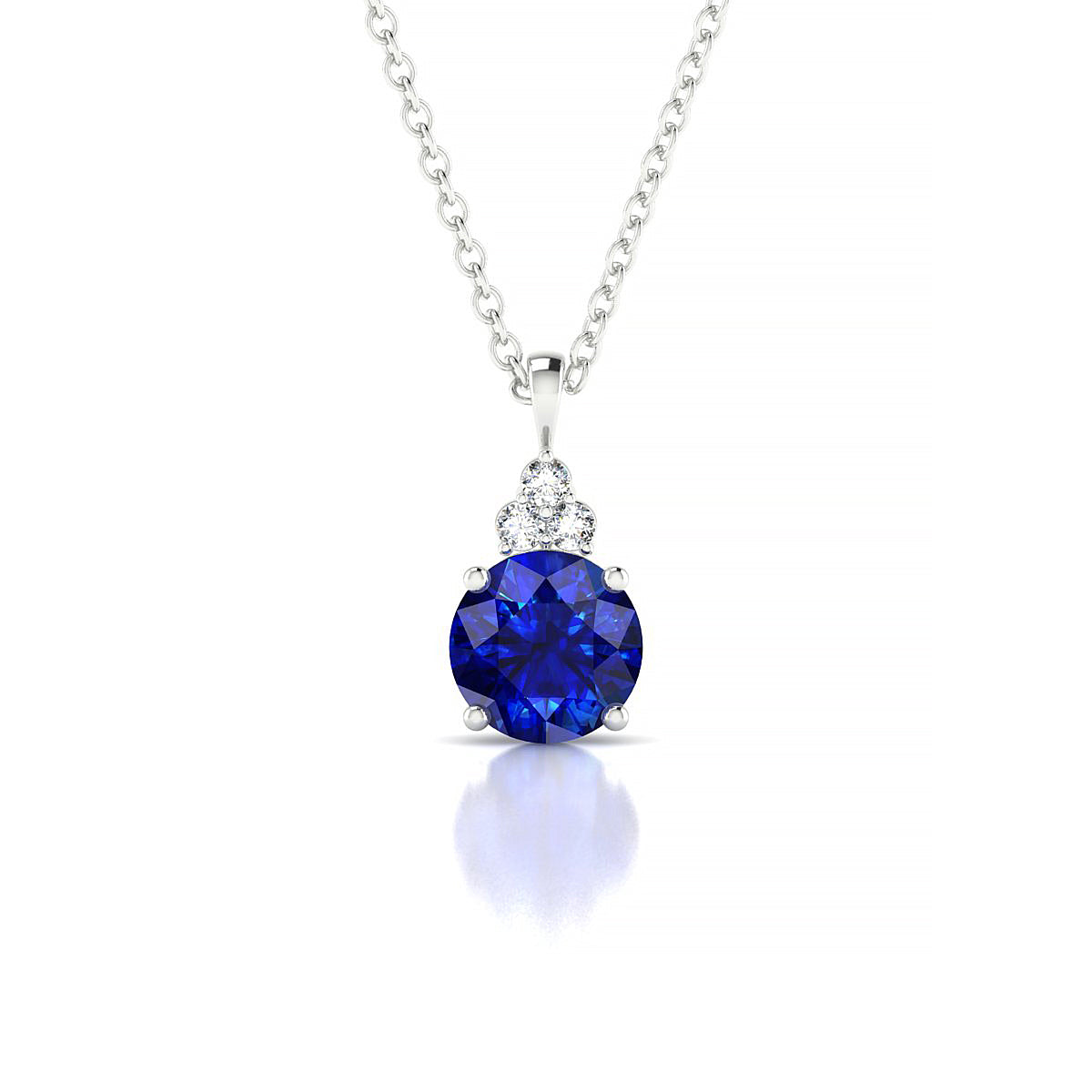 Mirage | 18k White Gold 6 mm Round Sapphire Pendant
