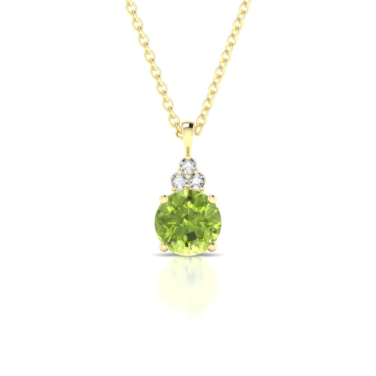 Mirage | 18k Yellow Gold 6 mm Round Peridot Pendant