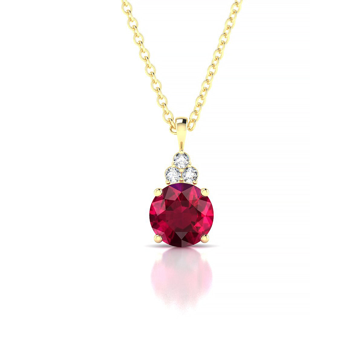 Mirage | 18k Yellow Gold 6 mm Round Ruby Pendant